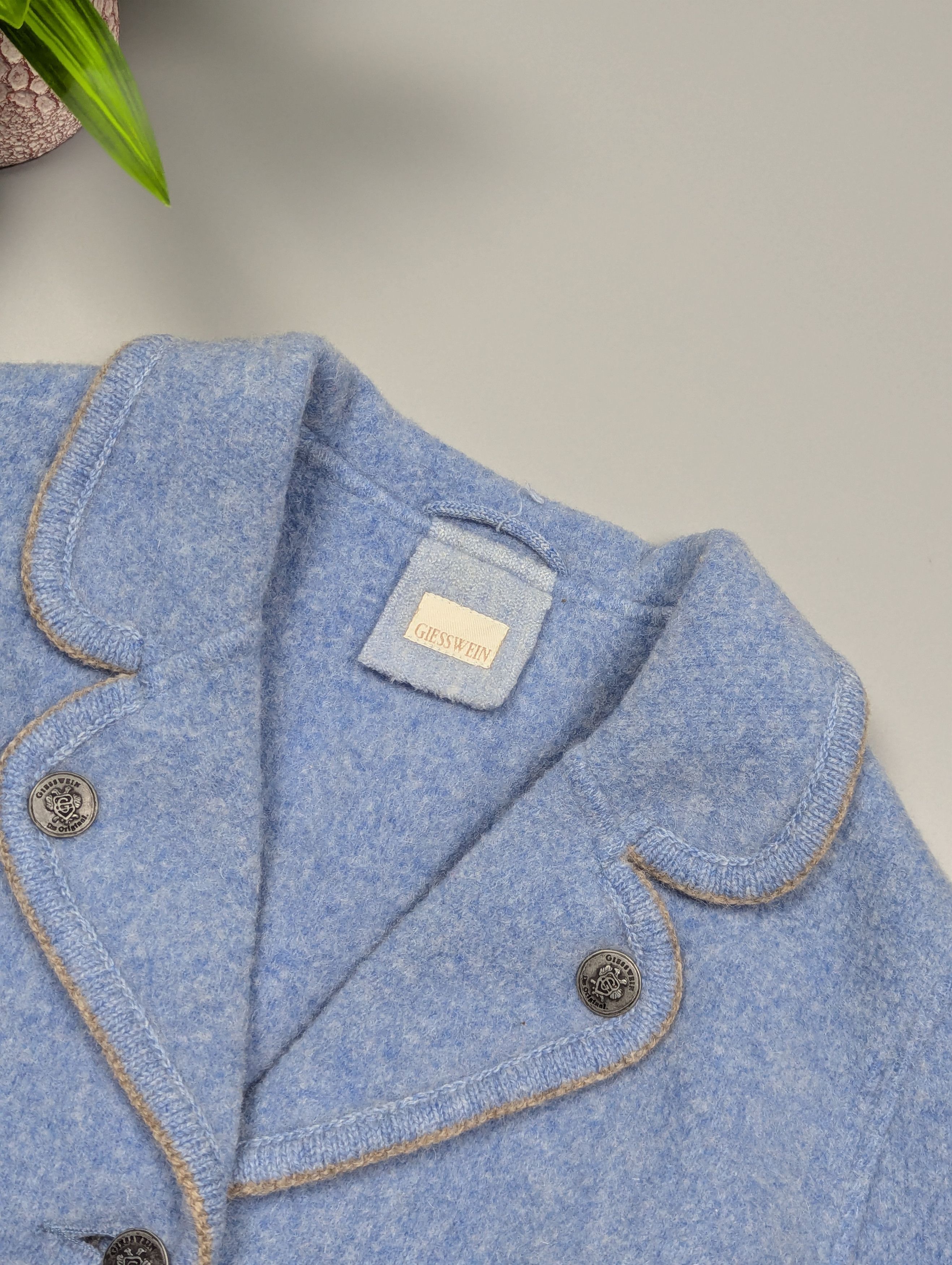 GIESSWEIN Giesswein Wool Blazer Blue US10 Vintage Austria Alpine Size L / US 10 / IT 46 - 9 Thumbnail