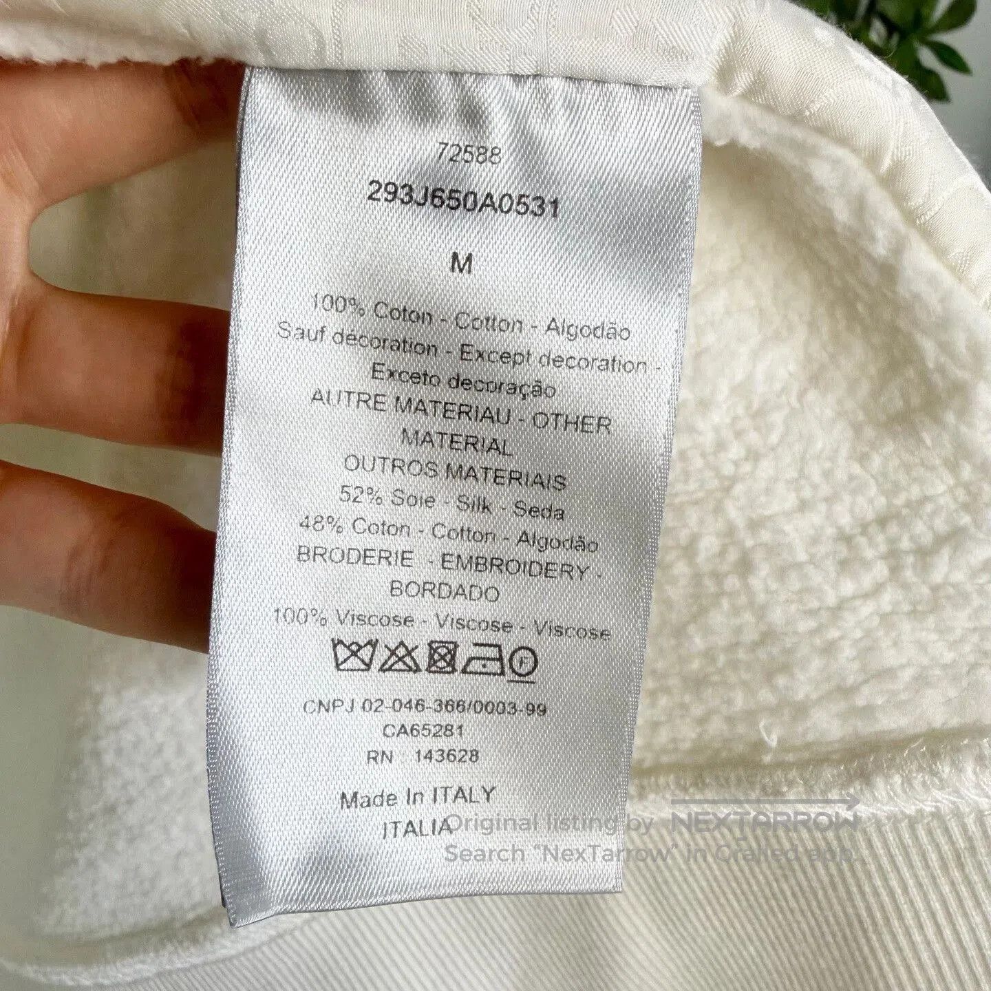 dior white embroidered hooded sweatshirt.