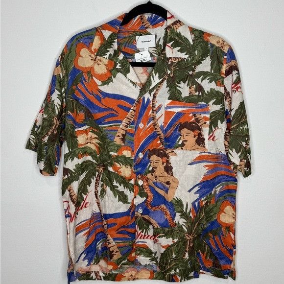 Rhude Rhude Le Fleur Linen Shirt White Multi Men’s Small Size US S / EU 44-46 / 1 - 2 Thumbnail