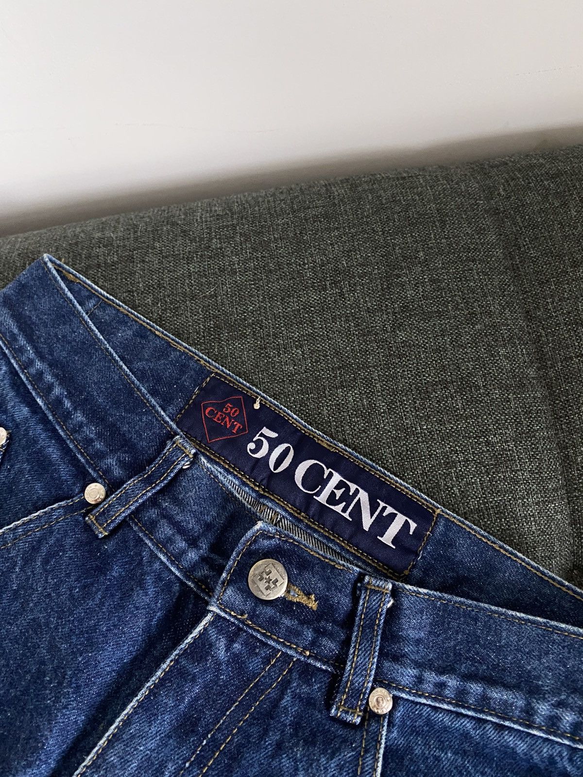 Vintage Vintage 50Cent Baggy Denim Jeans Wide Avant Garde Y2K Faded Size US 30 / EU 46 - 10 Thumbnail