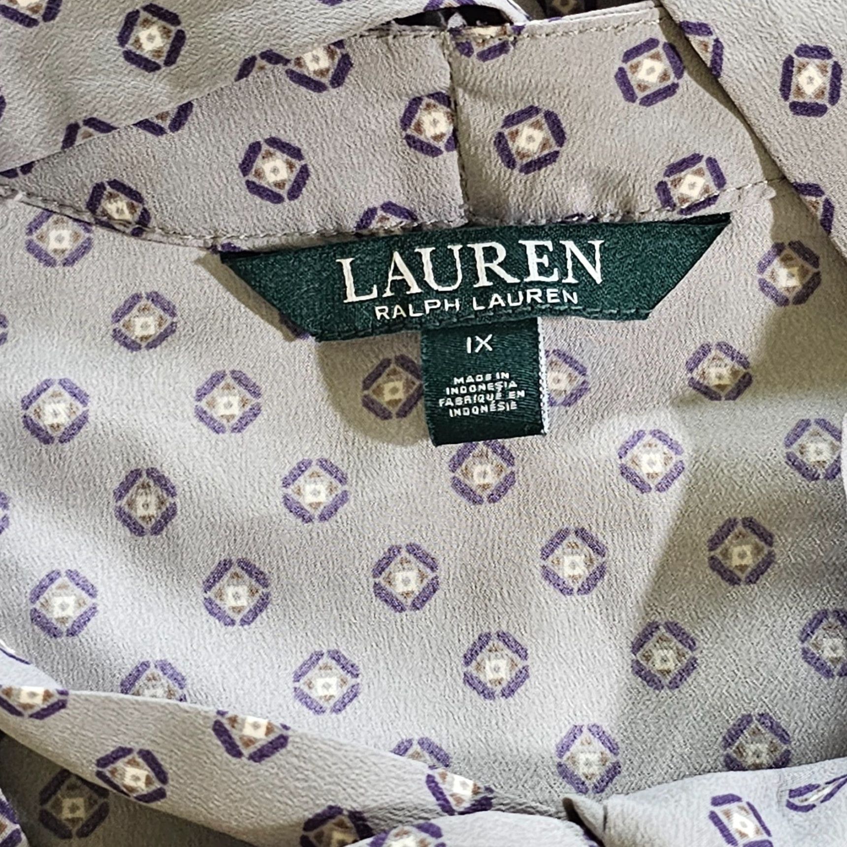 Ralph Lauren Lauren Ralph Lauren Top 1X Womens Gray Purple Sleeveless Pleated Career Classic Size XL / US 12-14 / IT 48-50 - 3 Thumbnail