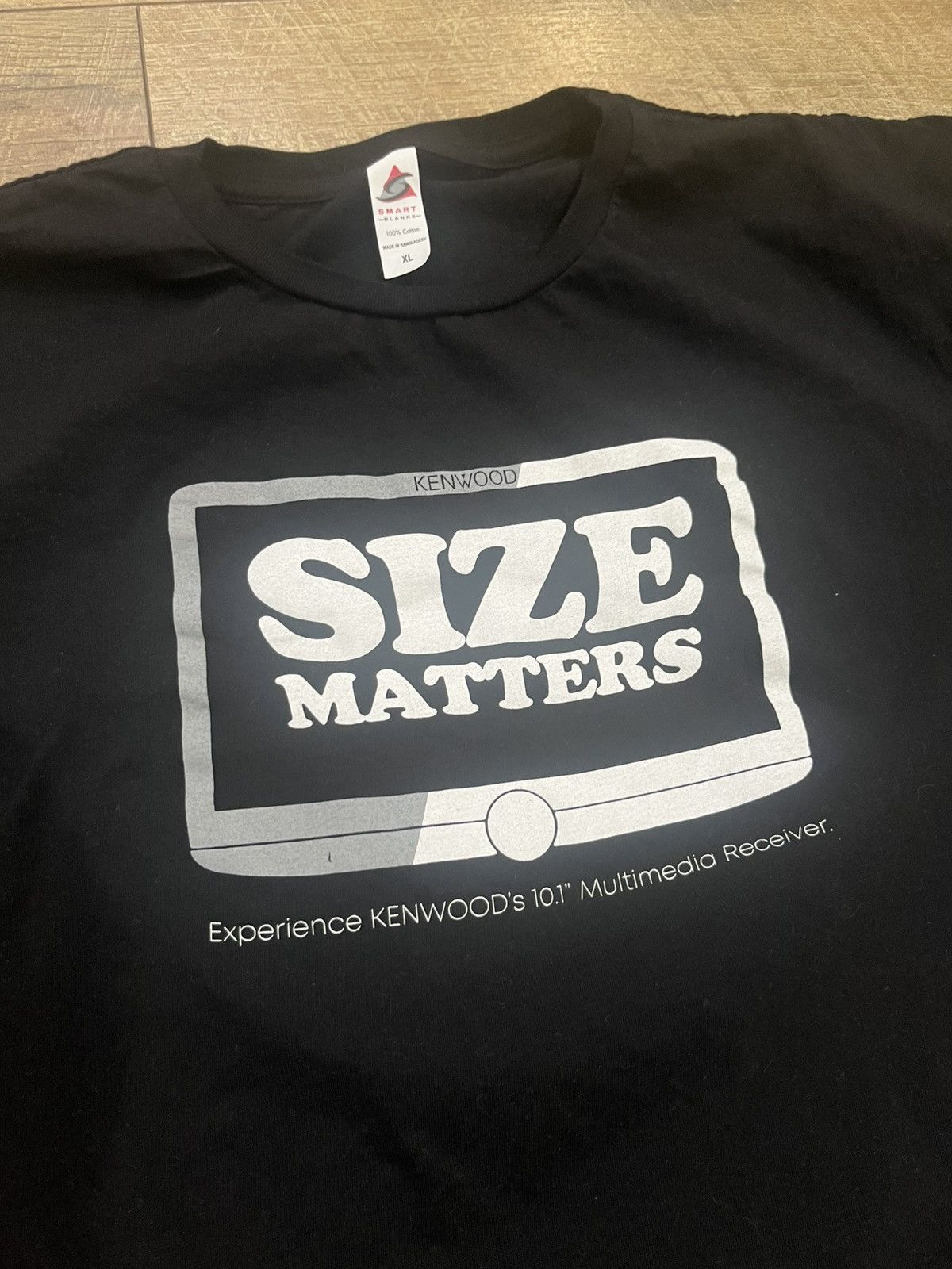 Vintage Vintage Y2k Size Matters Funny Kenwood Tee Shirt Black (XL) Size US XL / EU 56 / 4 - 2 Thumbnail