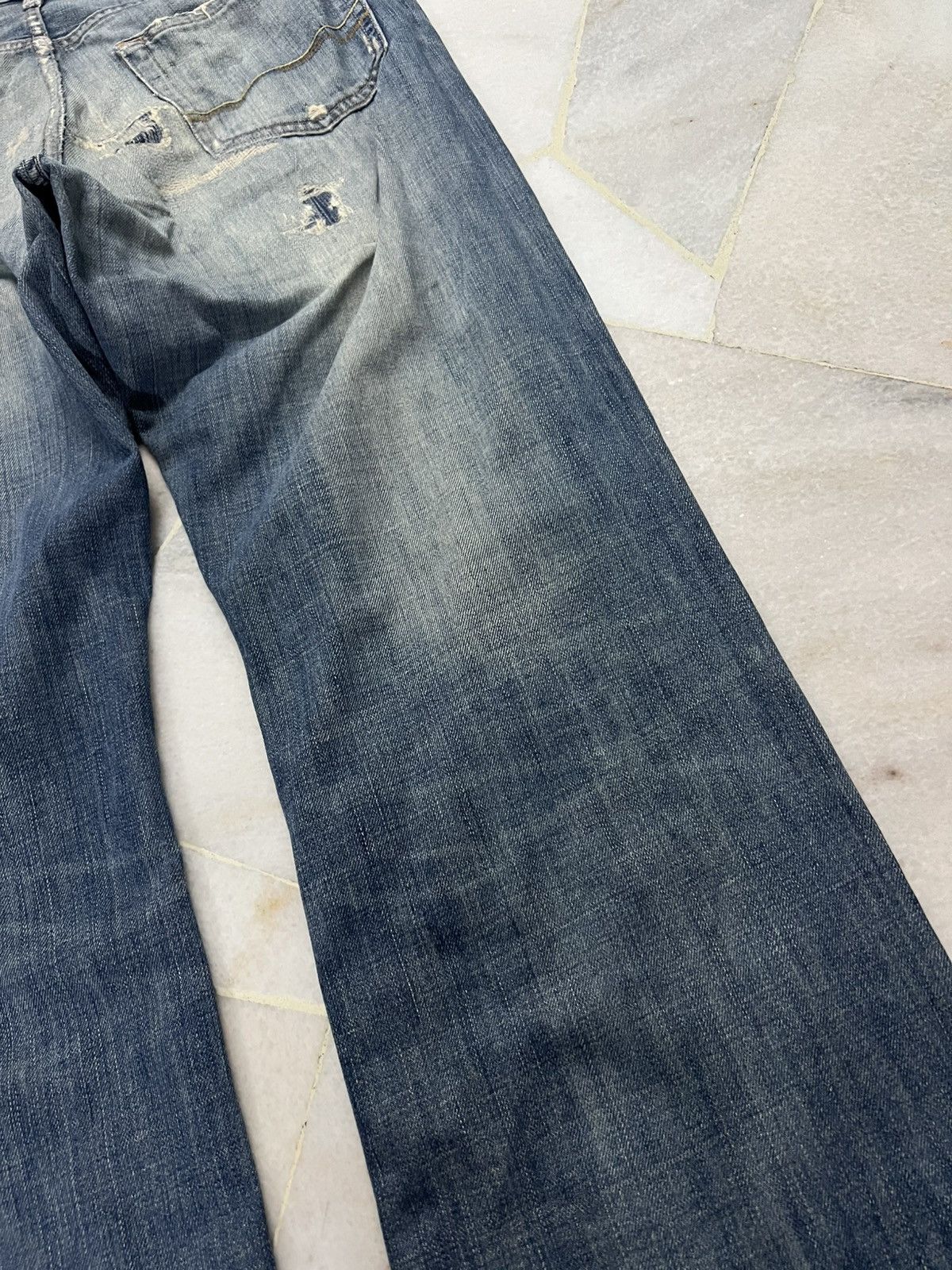 Japanese Brand 💥Flare💥Vintage Abercrombie & Fitch Distress Ripped Jean Size US 32 / EU 48 - 15 Thumbnail