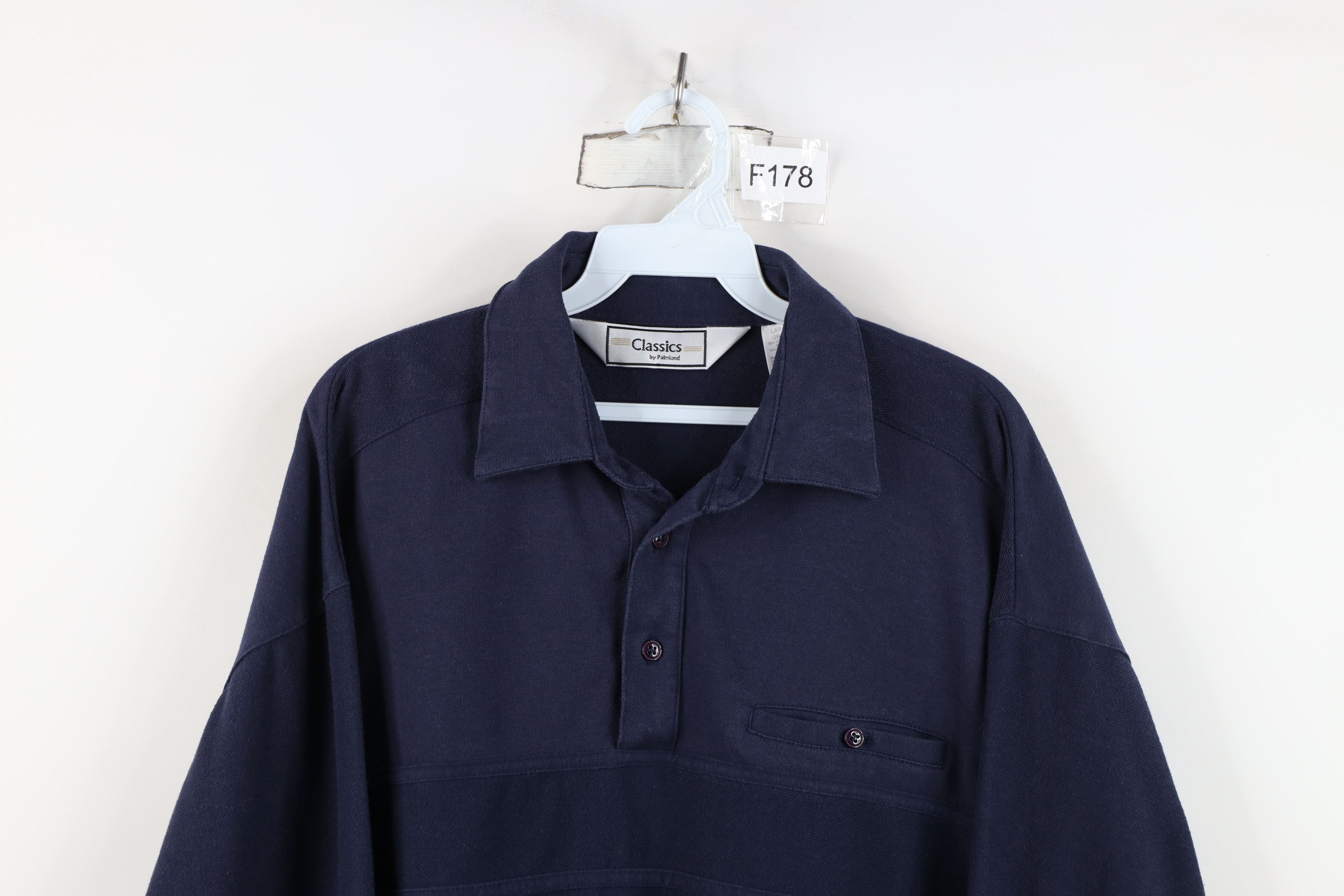 Vintage Vintage 90s Streetwear Long Sleeve Rugby Polo Navy Size US L / EU 52-54 / 3 - 2 Thumbnail