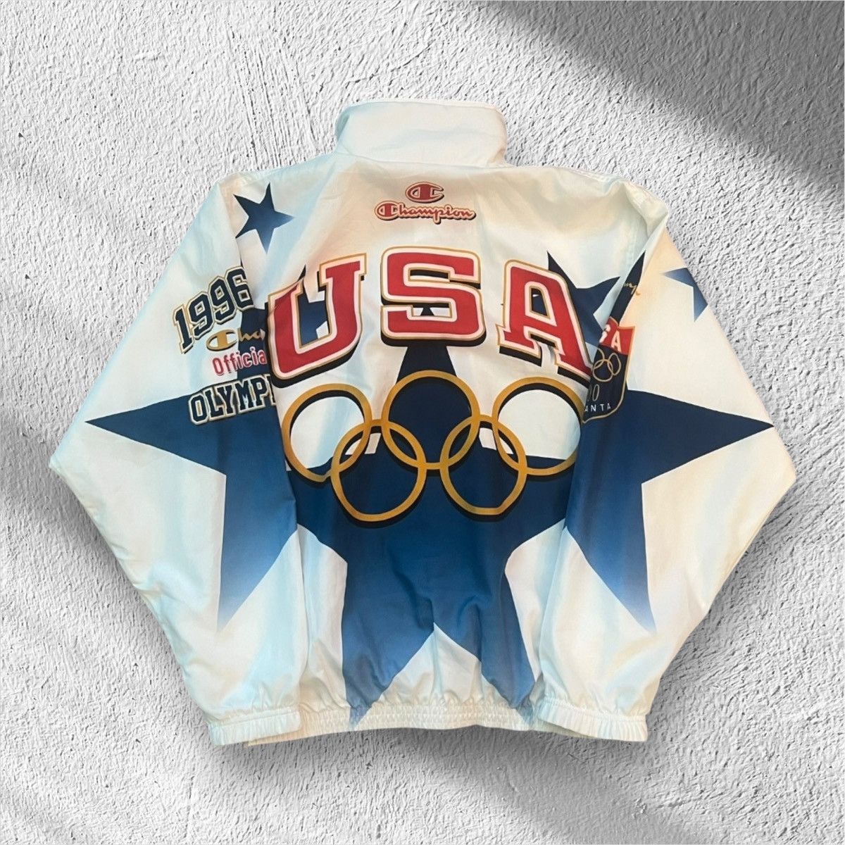 Champion Vintage 1996 USA Olympic Champion Windbreaker Jacket Large Size US L / EU 52-54 / 3 - 2 Thumbnail