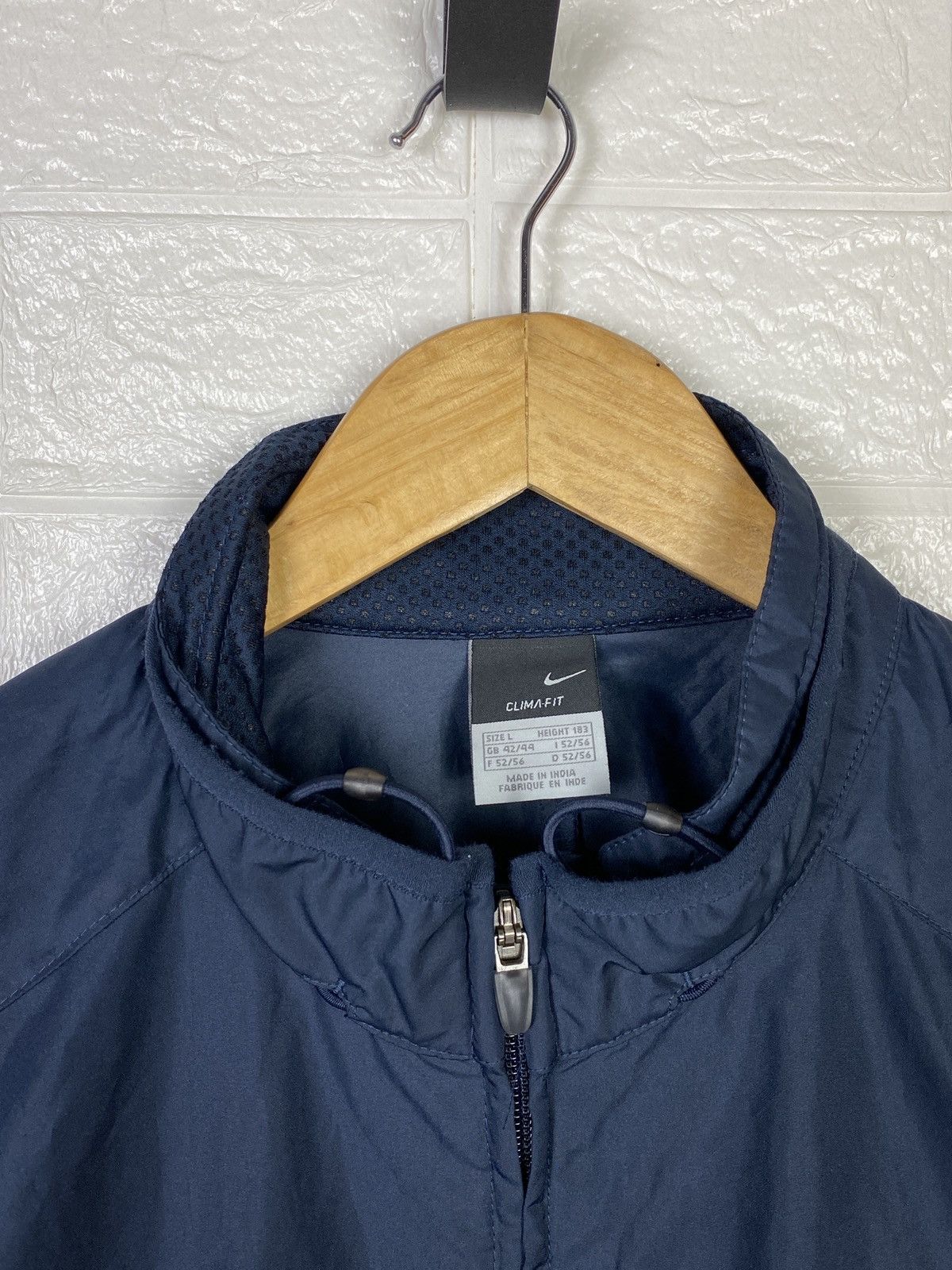 Nike × Vintage Vintage Nike Windbreaker Jacket Navy Blue Full Zip Size L Size US L / EU 52-54 / 3 - 4 Thumbnail
