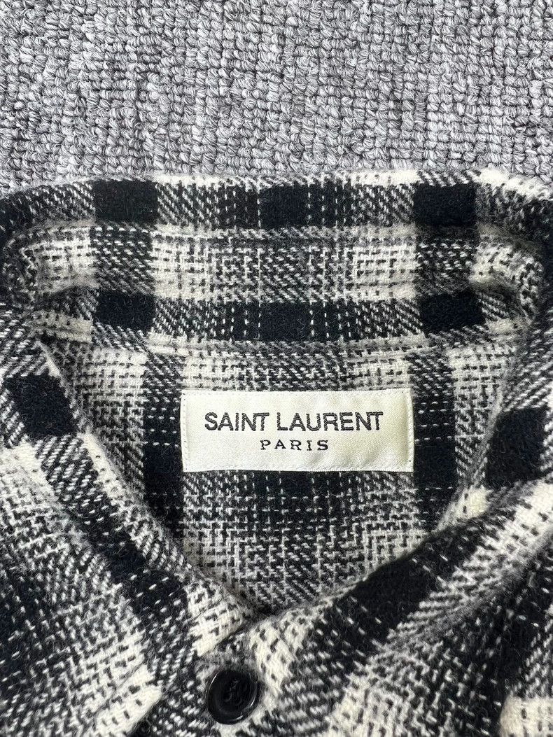 Yves Saint Laurent Saint Laruent 16 FW black and white plaid thick wool shirt Size US XS / EU 42 / 0 - 3 Thumbnail