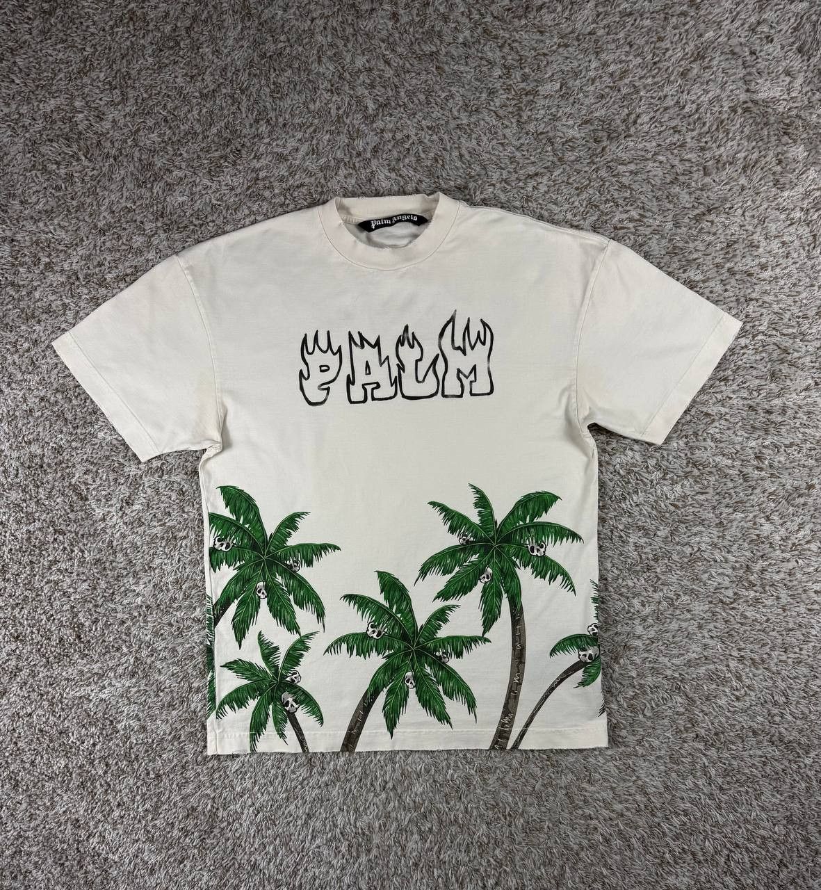 Palm Angels Palm Angels Men’s Palm and Skull White T-Shirt Size US S / EU 44-46 / 1 - 1 Thumbnail