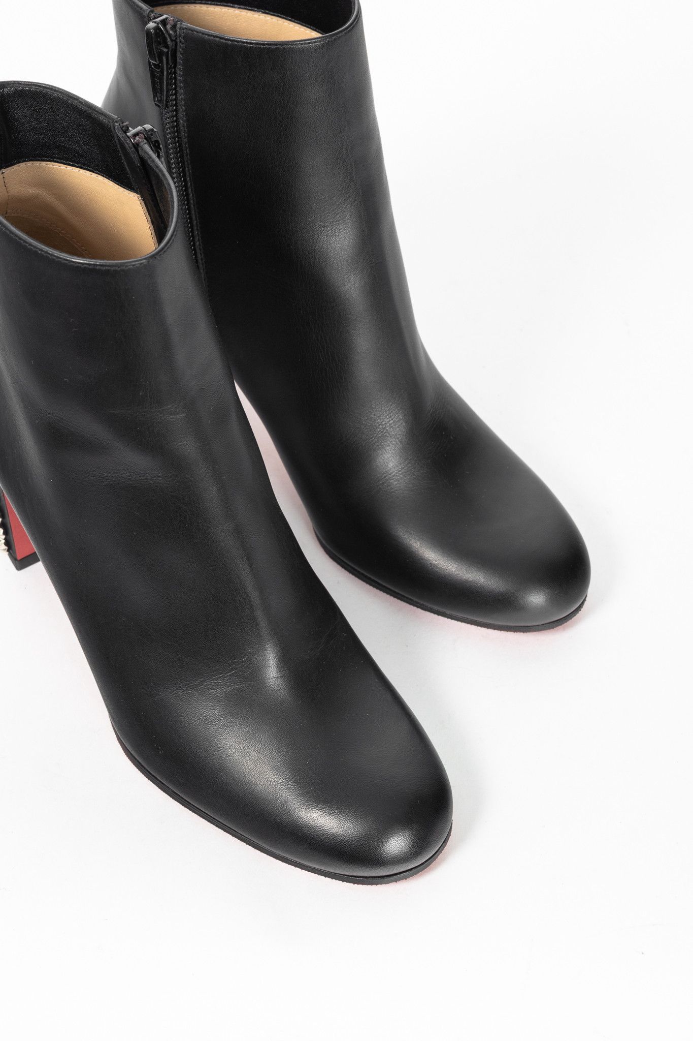 Christian Louboutin Christian Louboutin Suzi Folk 85 Leather Studded-Heel Boots Size US 4.5 / IT 34.5 - 6 Thumbnail