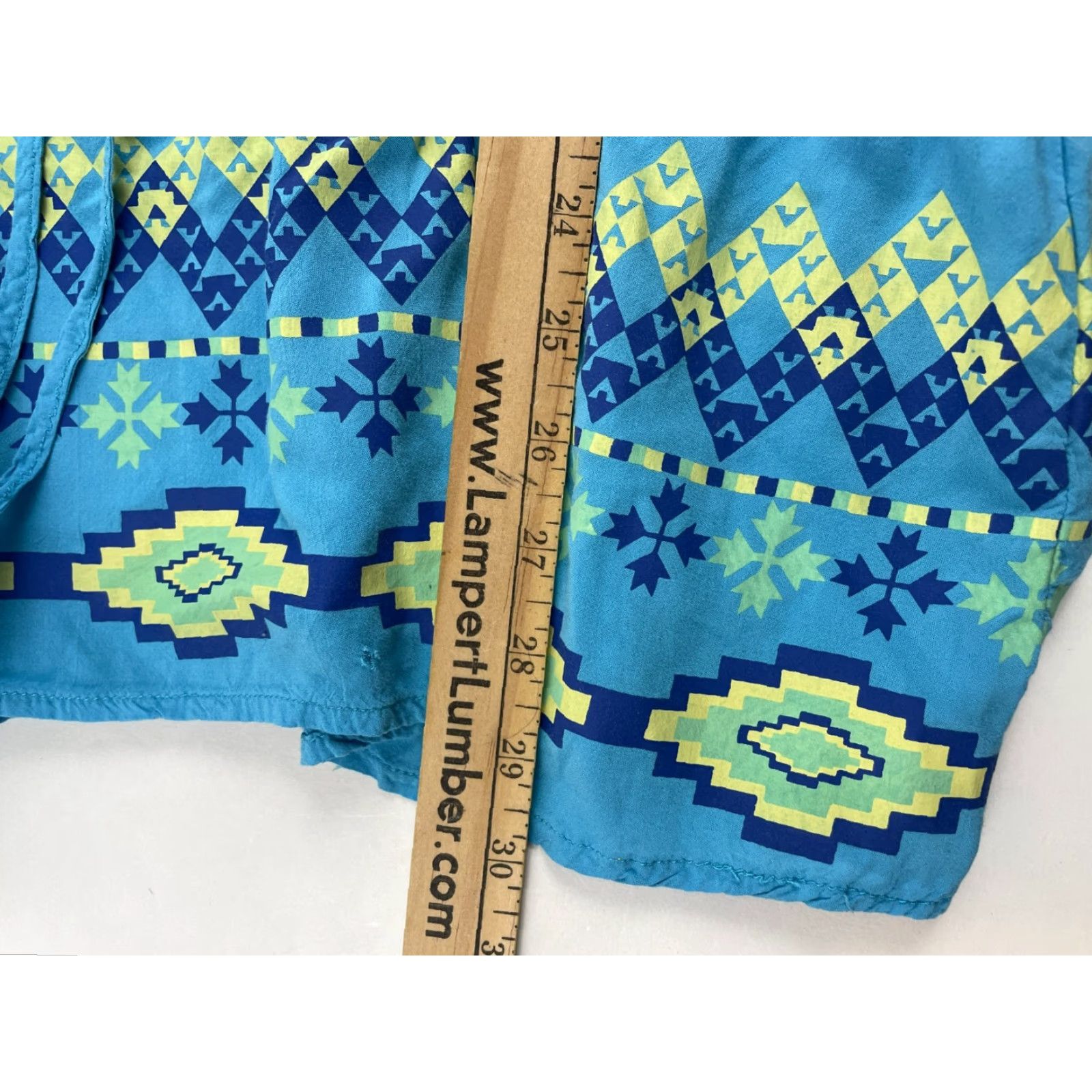 Vintage One World Swim Cover Boho Women's Large Long Sleeve V-Neck Waist Drawstring Shirt Size L / US 10 / IT 46 - 7 Thumbnail