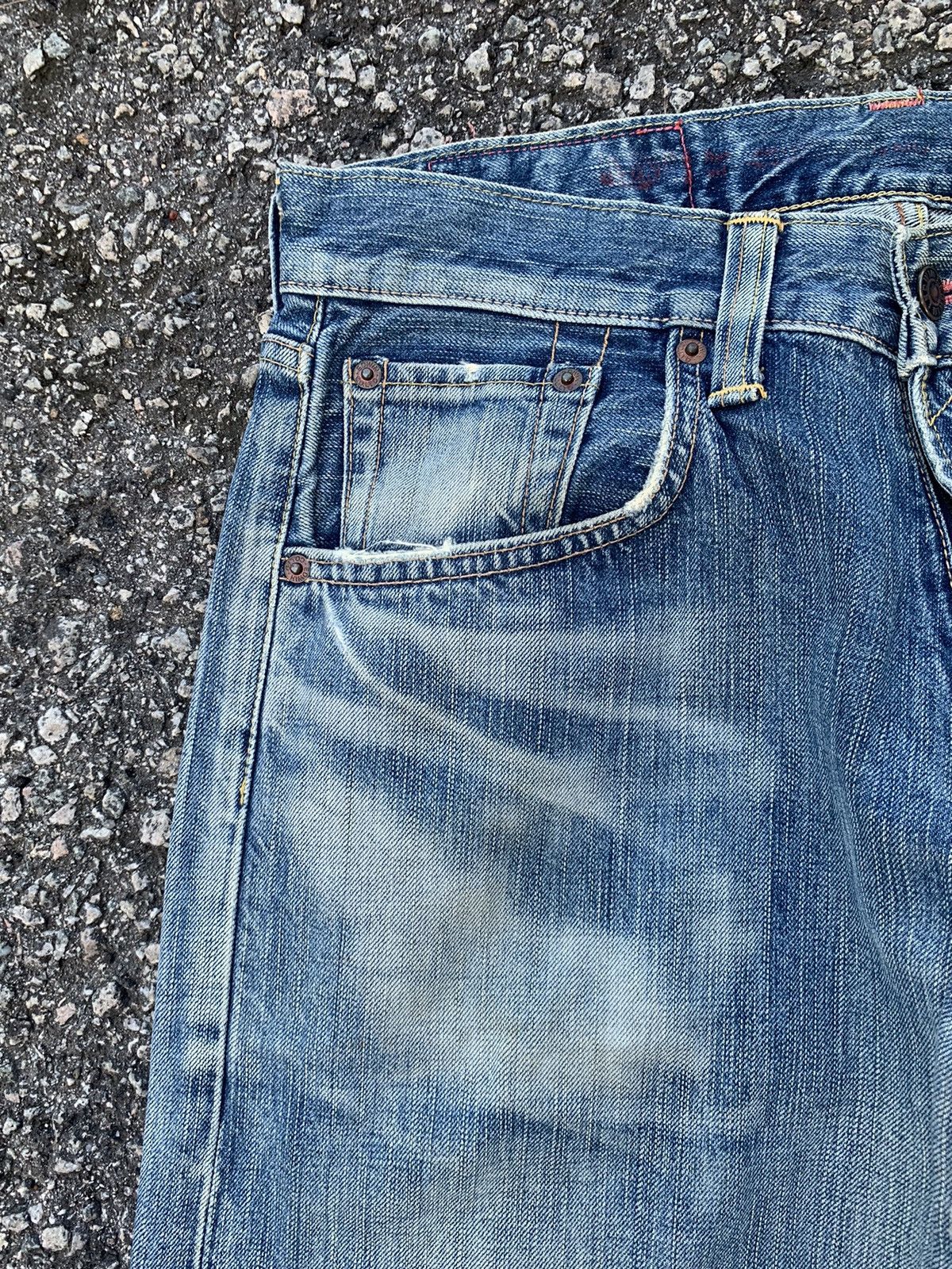 Kapital VINTAGE EDWIN 504 JAPANESE FADED & RUSTY DISTRESSED DENIM Size US 32 / EU 48 - 10 Thumbnail