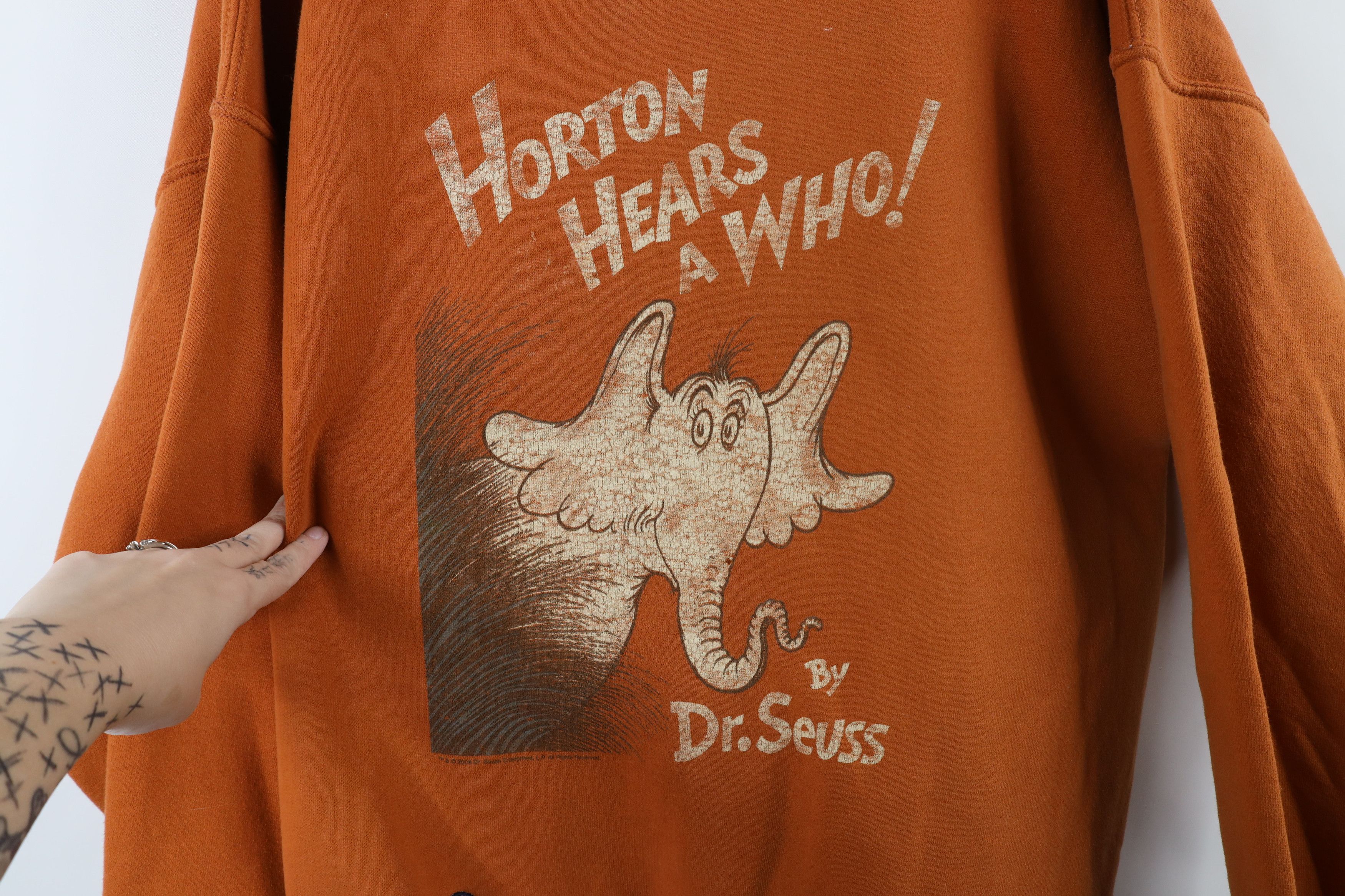 Vintage Vintage Y2K 2006 Dr Seuss Hears A Who Sweatshirt Orange Size US XL / EU 56 / 4 - 7 Thumbnail