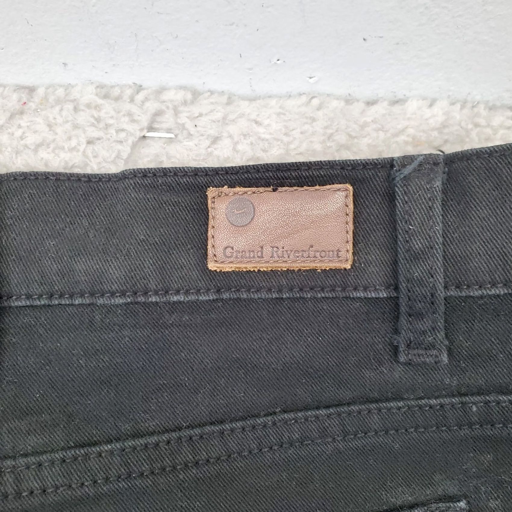 Vintage Grand River Jeans Men 50x30 Black Denim High Rise Dark Wash Relaxed Fit Straight Jeans Mens Size 50 Black Denim Straight 50x30 Size US 34 / EU 50 - 7 Thumbnail
