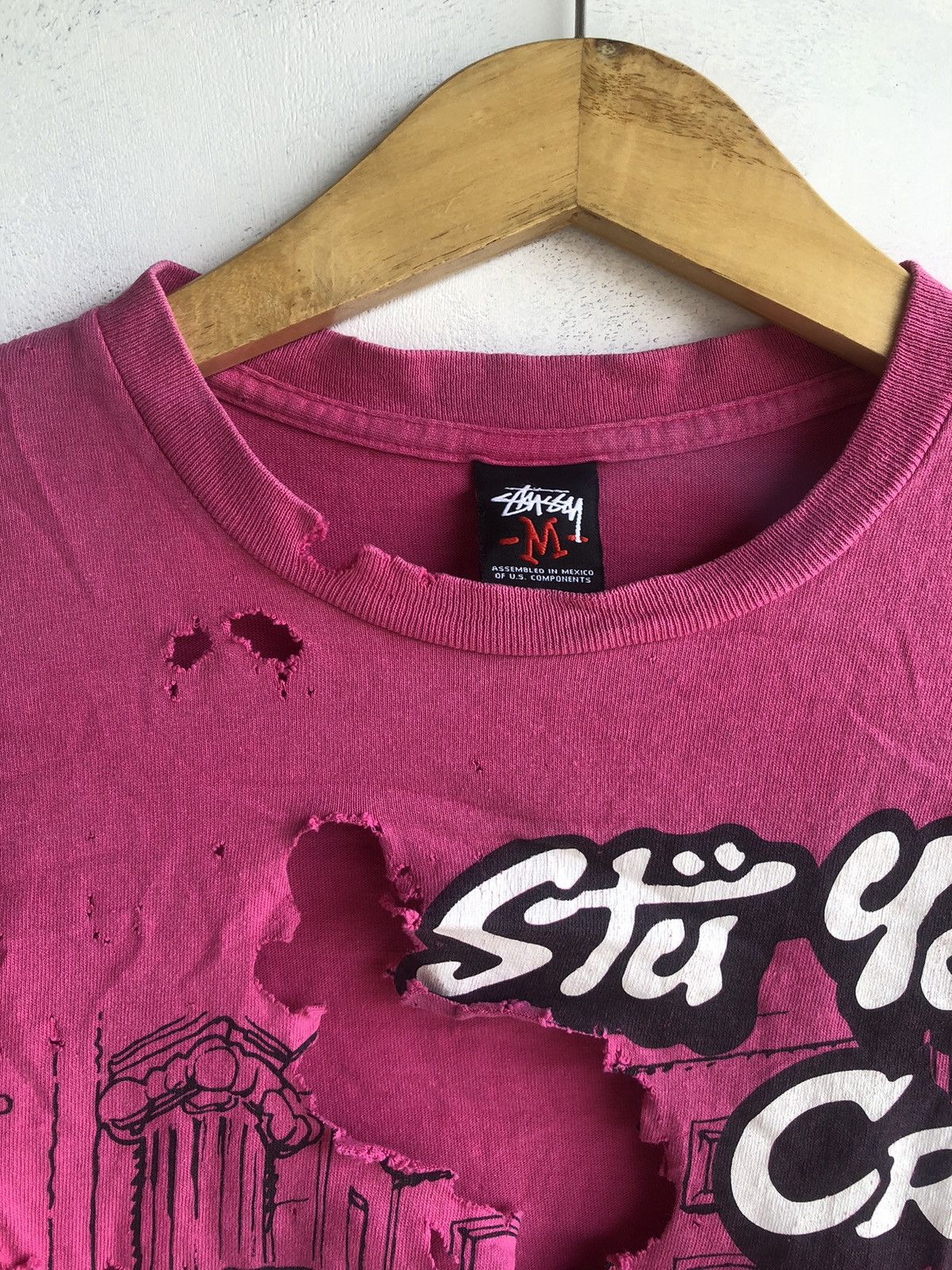 Stussy × Vintage Vintage Distressed 90s Stussy x Pound Tshirt Tee Size US M / EU 48-50 / 2 - 6 Thumbnail
