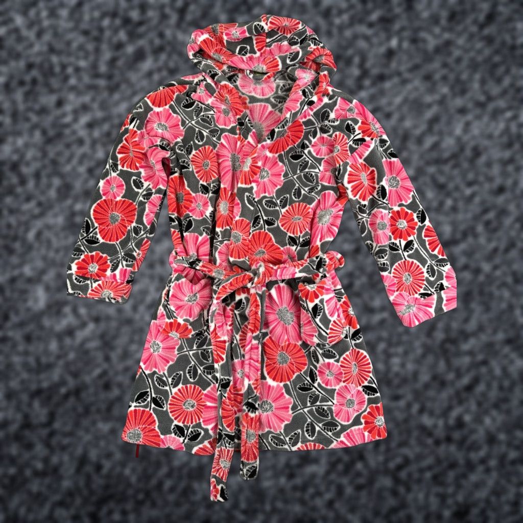 Vera Bradley Vera Bradley Robe Womens XL Multicolor Floral Fleece Kimono Hooded Belted Size ONE SIZE - 1 Thumbnail