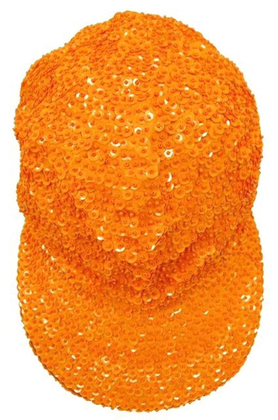 Designer Sequin Baseball Cap Orange Size ONE SIZE - 1 Preview