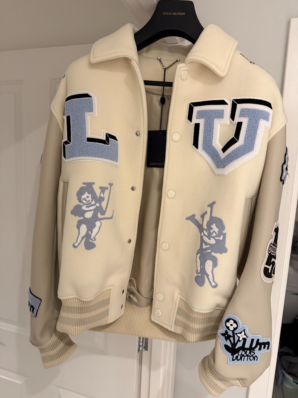 Louis Vuitton × Virgil Abloh LV AW22 Varsity Purple Multi Patch Jacket |  Grailed