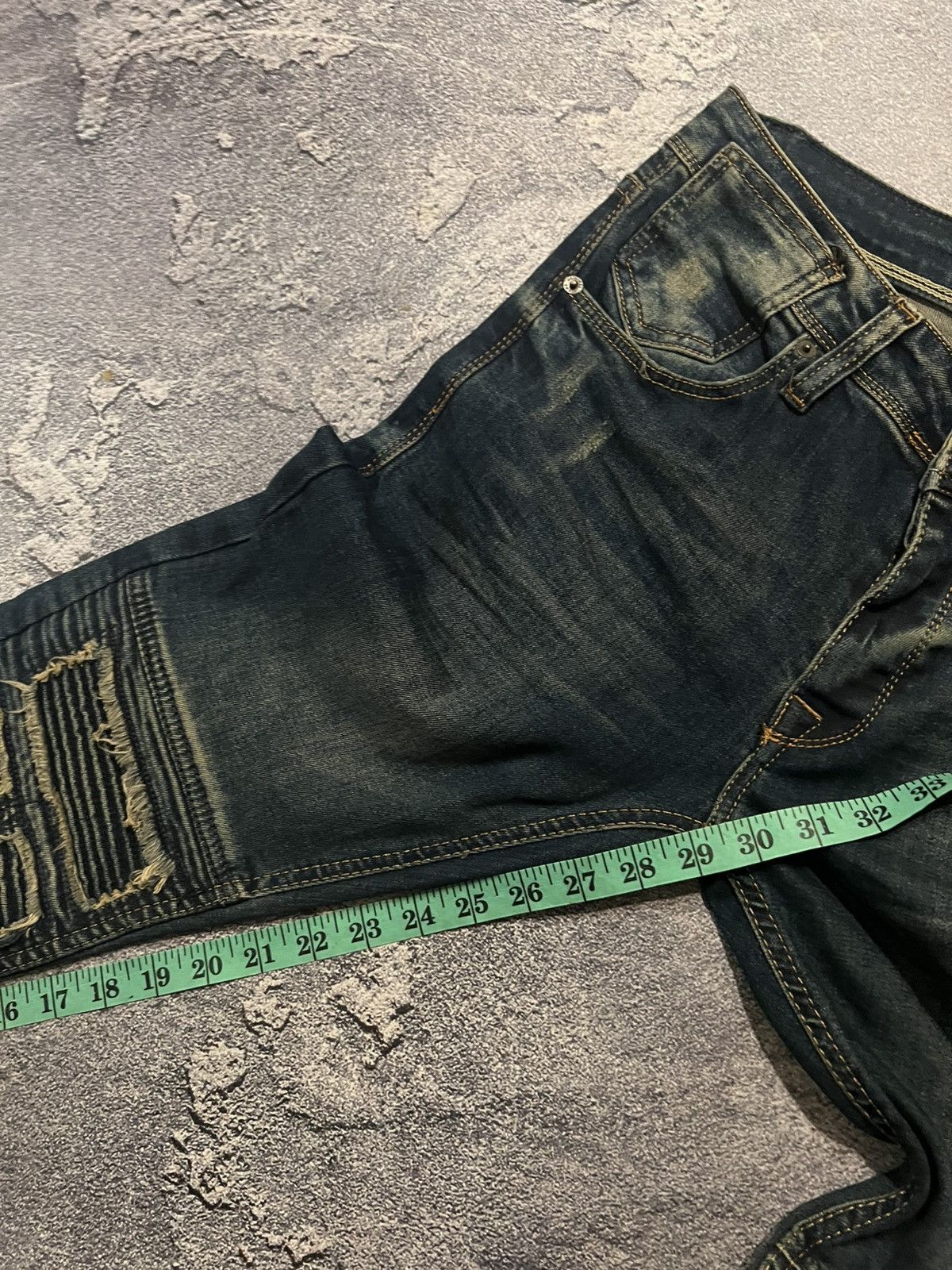Vintage Vintage Retro Skinny Drip Jeans / Darkwear Y2K Style Archive Size US 31 - 10 Thumbnail
