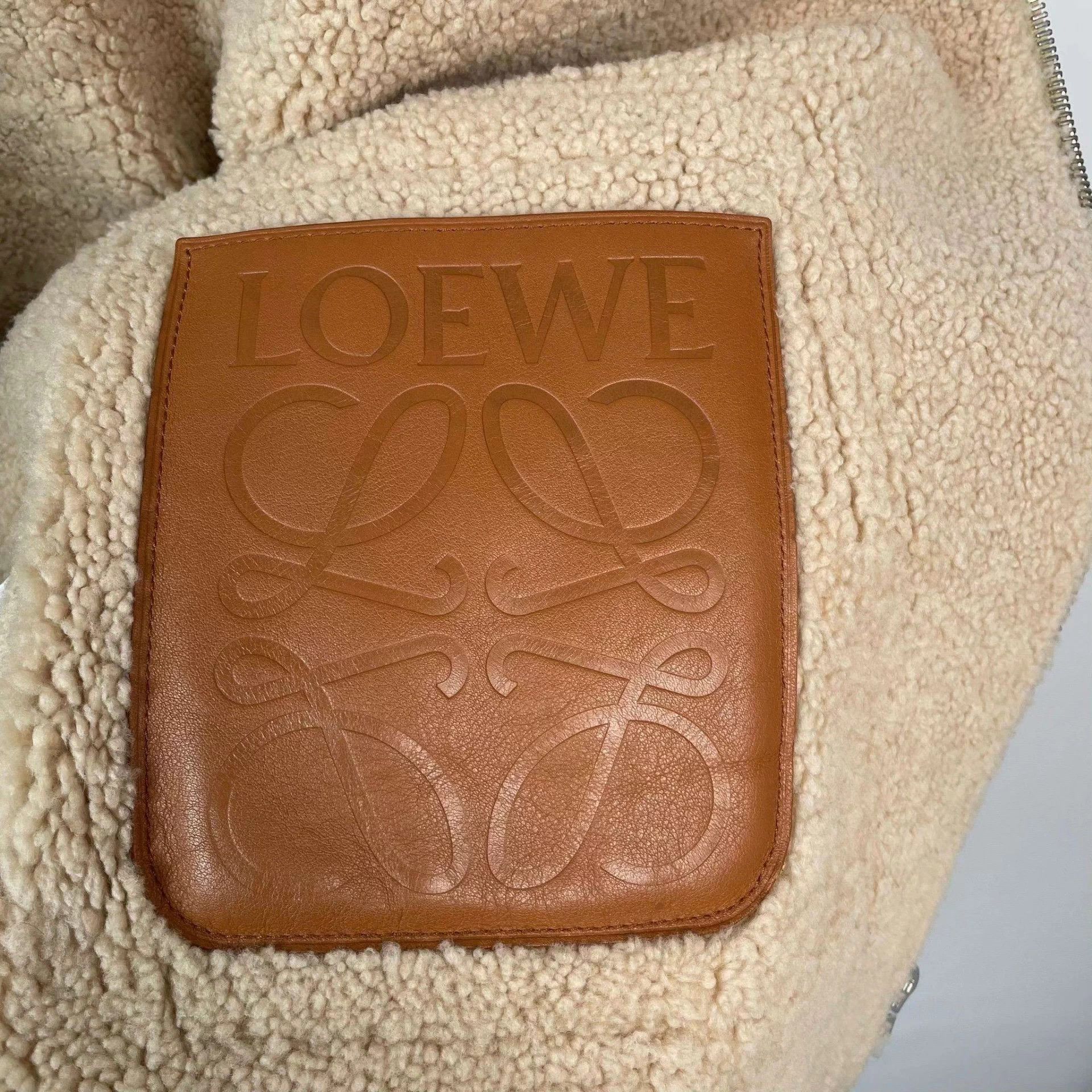 Loewe LOEWE wool shearling coat 170 brown gray colorblock Size XL / US 12-14 / IT 48-50 - 3 Thumbnail