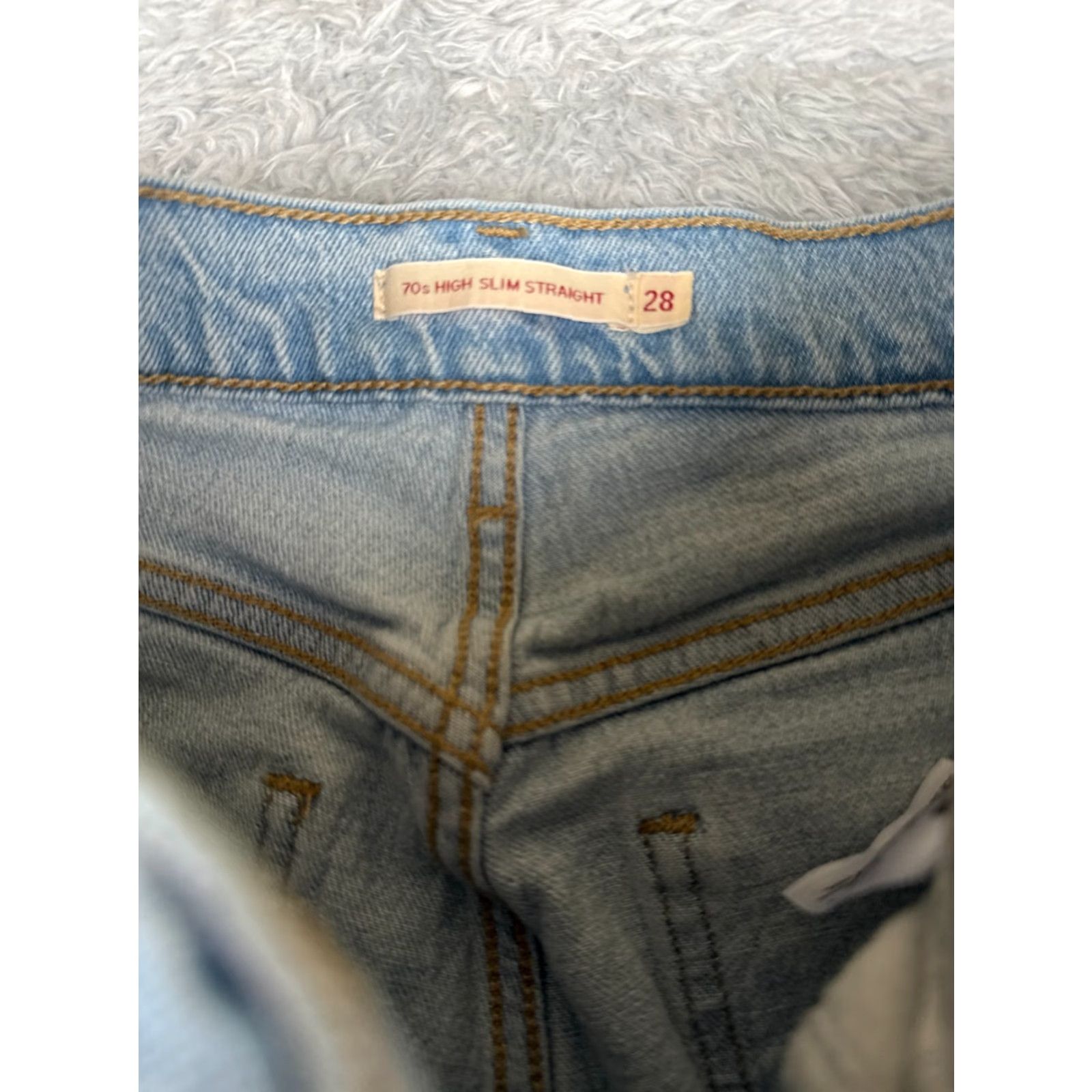 Levi's Levi's Women's Jeans 28 Blue Light Wash Denim Straight Fit High Rise 70s Retro Style Size 28" / US 6 / IT 42 - 6 Thumbnail