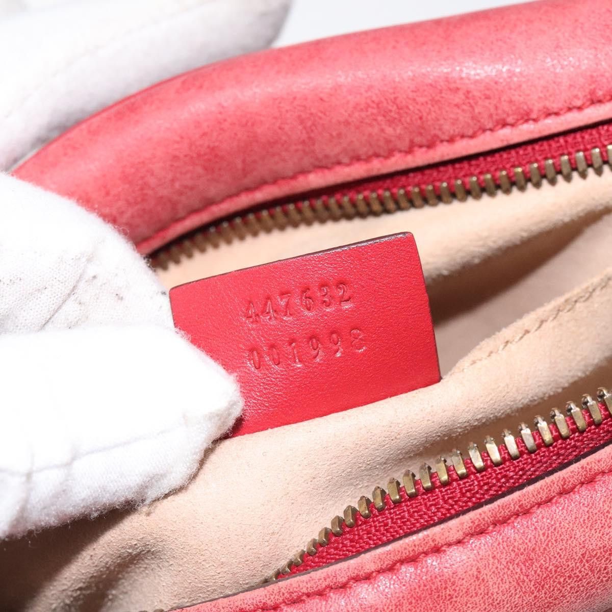 Gucci GUCCI GG Marmont Chain Shoulder Bag Leather Red Gold Size ONE SIZE - 20 Thumbnail