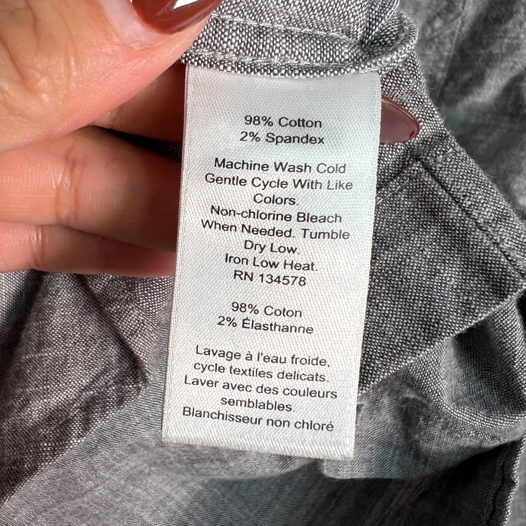 Vineyard Vines Vineyard Vines Mens Small Gray Dockman Shirt Long Sleeve Button Front Size US S / EU 44-46 / 1 - 4 Thumbnail