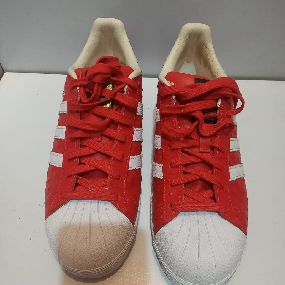 Adidas  Designer  Hypebeast Adidas superstar red Animal "Ostritch Leather"  | Grailed