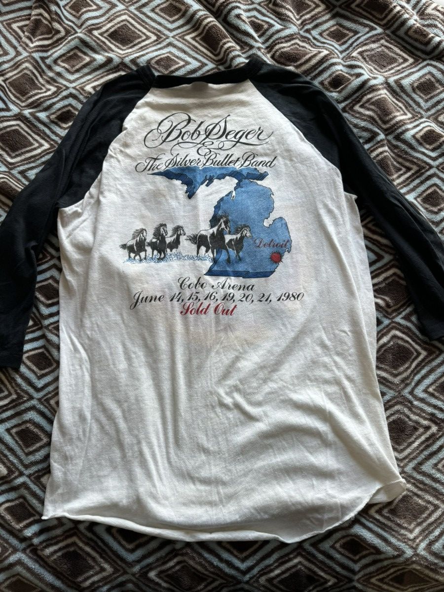 Band Tees Bob Seger and The Silver Bullet Band 1980 Tour Raglan Tee Size US L / EU 52-54 / 3 - 5 Thumbnail