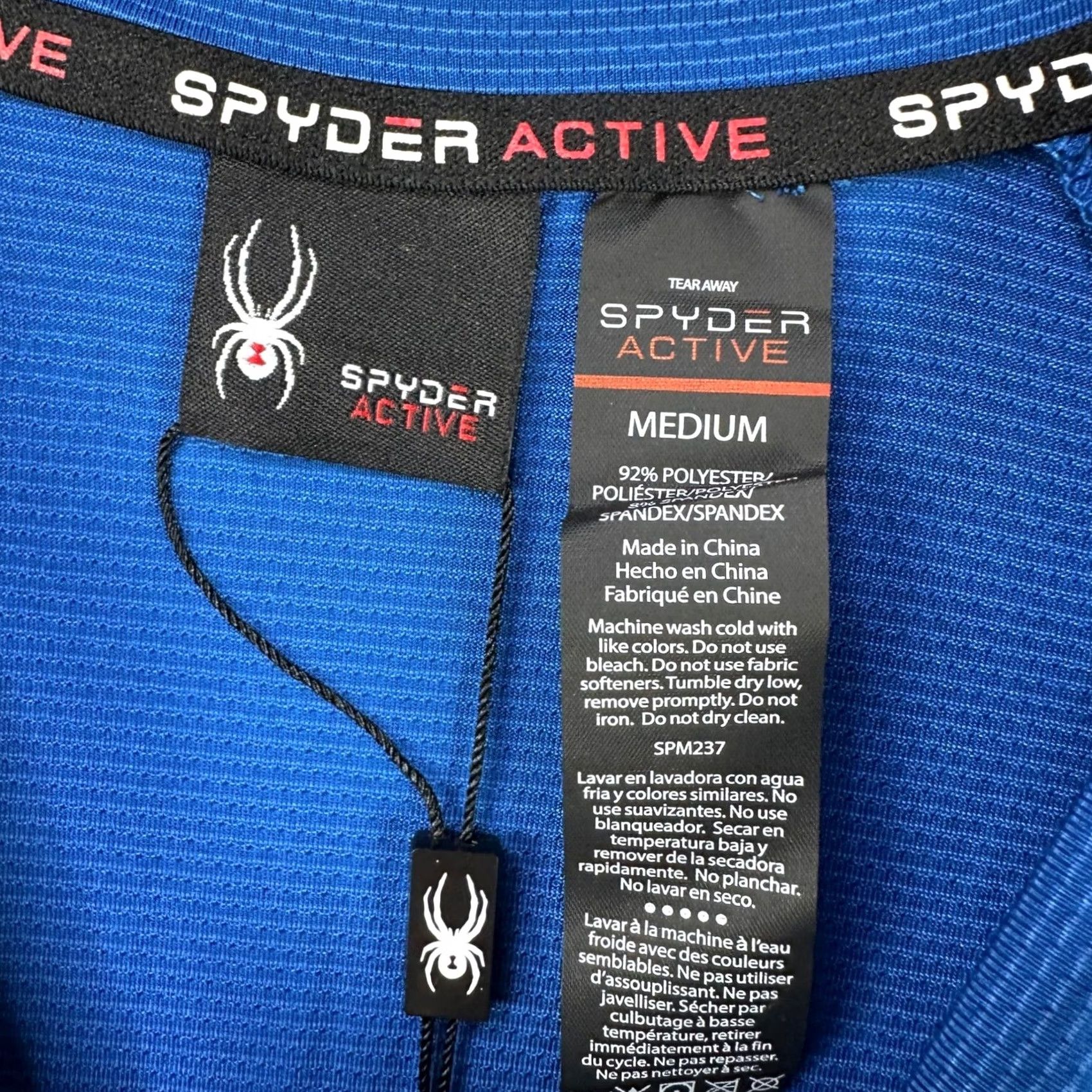 Spyder Spyder Active Mens Compression Shirt Medium Blue Short Sleeve Logo NEW Size US M / EU 48-50 / 2 - 5 Thumbnail