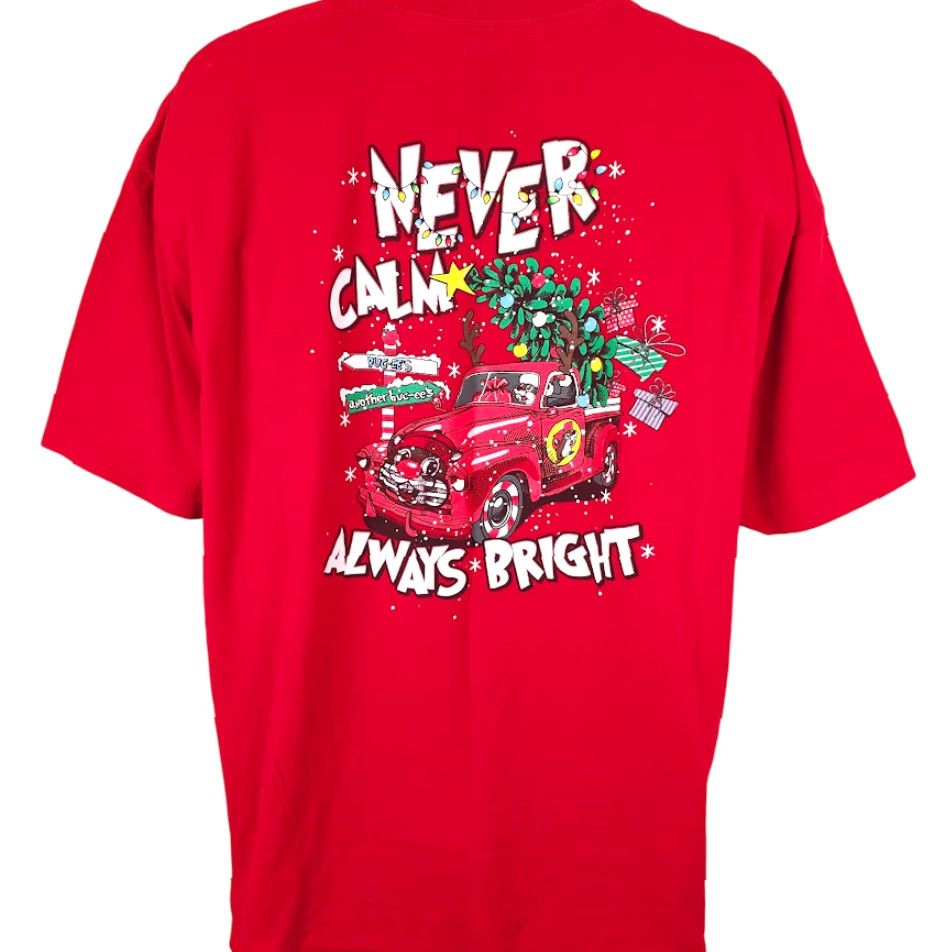 Vintage Buc-ees Christmas T Shirt Mens 3XL Red Holiday Never Calm Always Bright Buc-ees Beaver Cartoon Christmas Be... Size US XXL / EU 58 / 5 - 4 Thumbnail