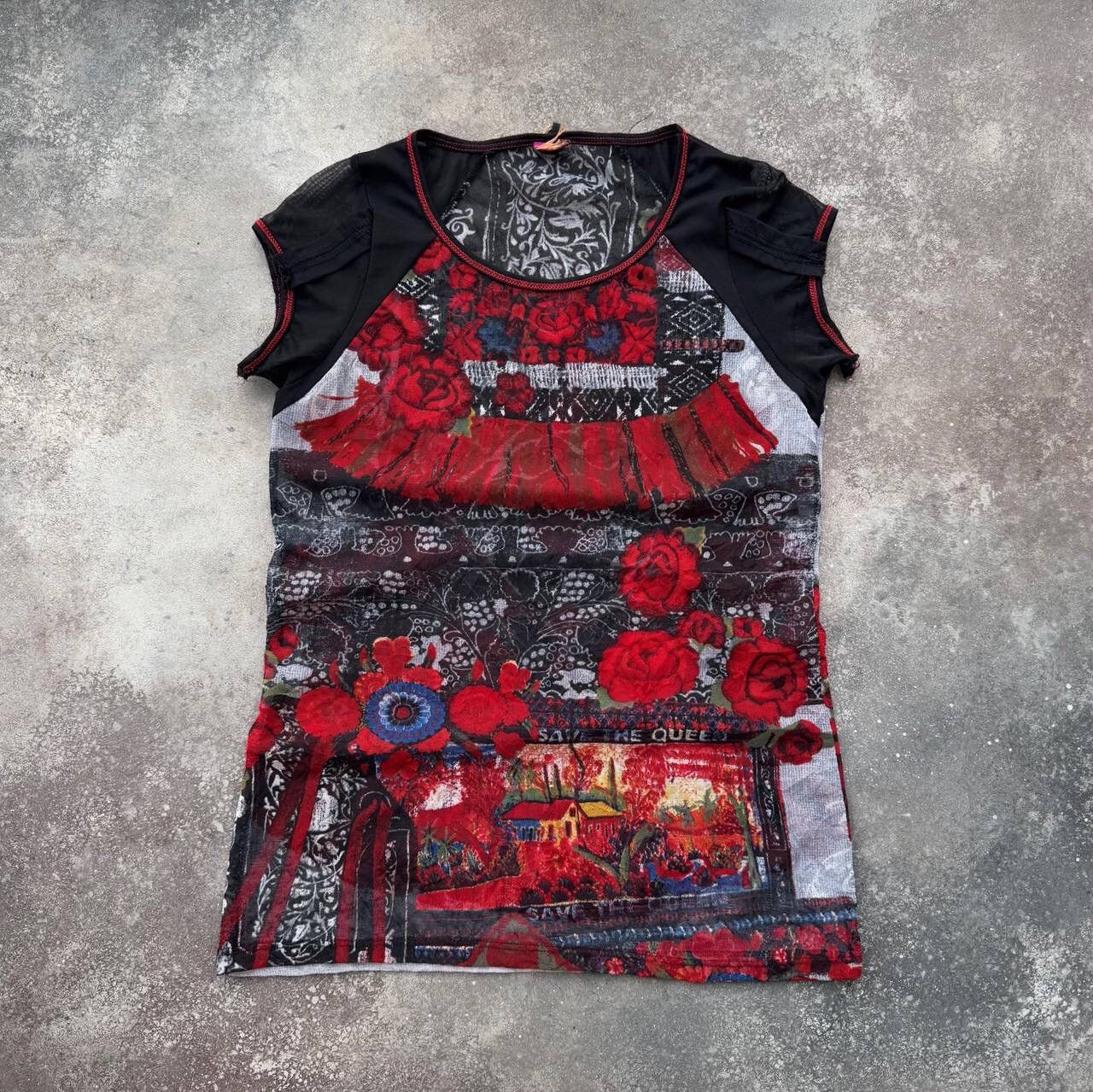 Hysteric Glamour × Japanese Brand × Vintage Save the Queen Y2K Crazy Mesh T-Shirt Size M / US 6-8 / IT 42-44 - 1 Thumbnail