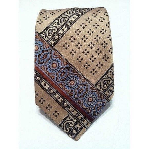 image of Givenchy Men's New Tan 100%polyester Tie Width: 4"