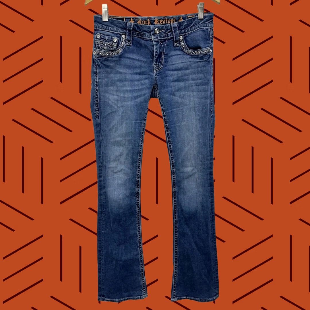 Vintage Rock Revival Jazlyn Mid-Rise Boot Denim Jeans Women's Tag Size 27 Size 27" / US 4 / IT 40 - 1 Thumbnail