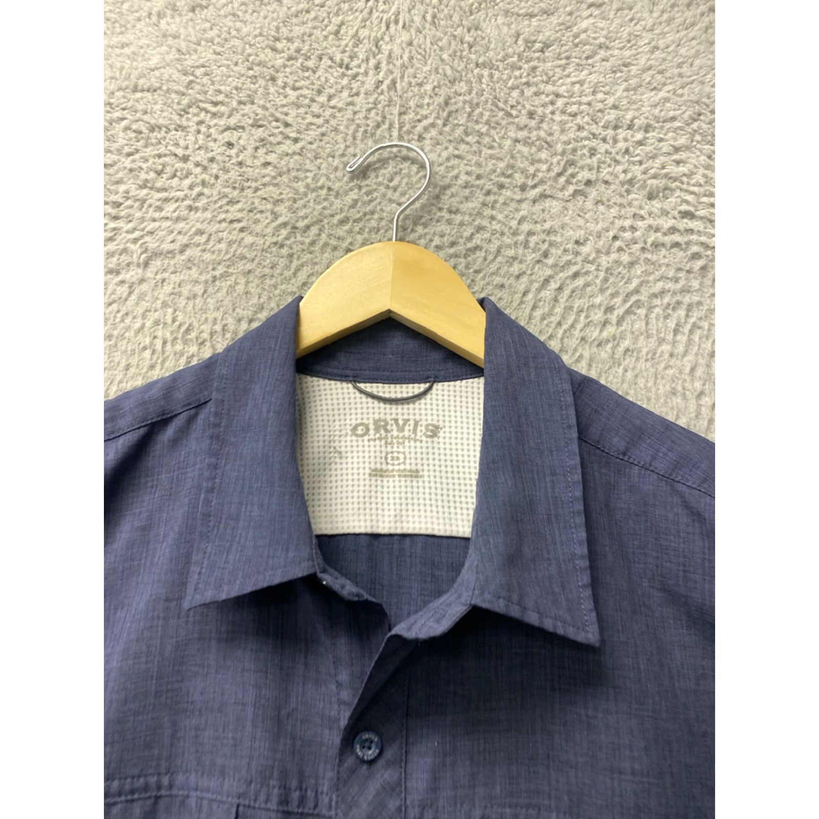 Orvis ORVIS Men's Short Sleeve Button Up Shirt Casual Blue XL Pockets Size US XL / EU 56 / 4 - 3 Thumbnail