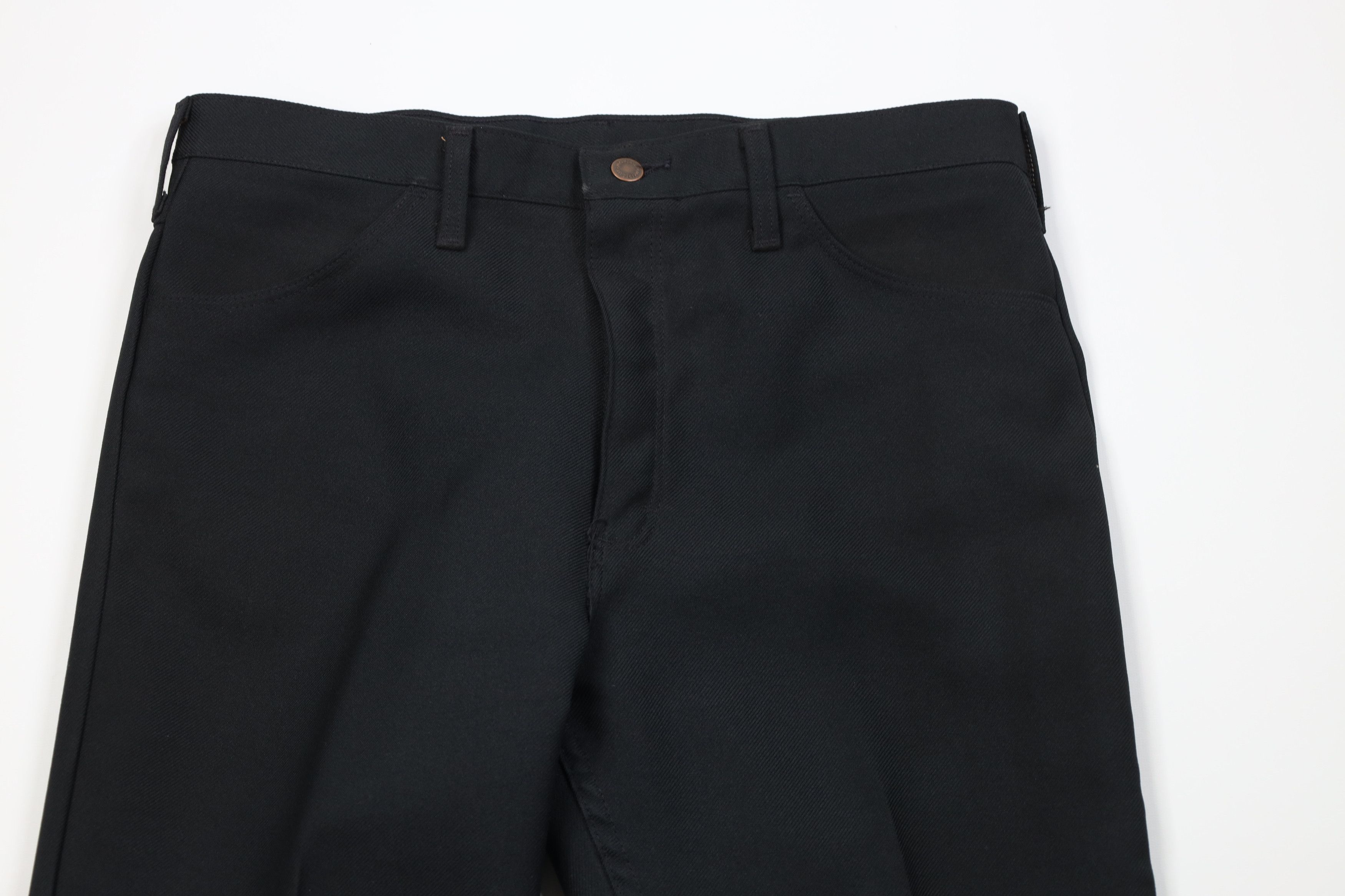 Wrangler Vintage 70s Wrangler Flared Wide Leg Chino Pants Black USA Size US 34 / EU 50 - 2 Thumbnail