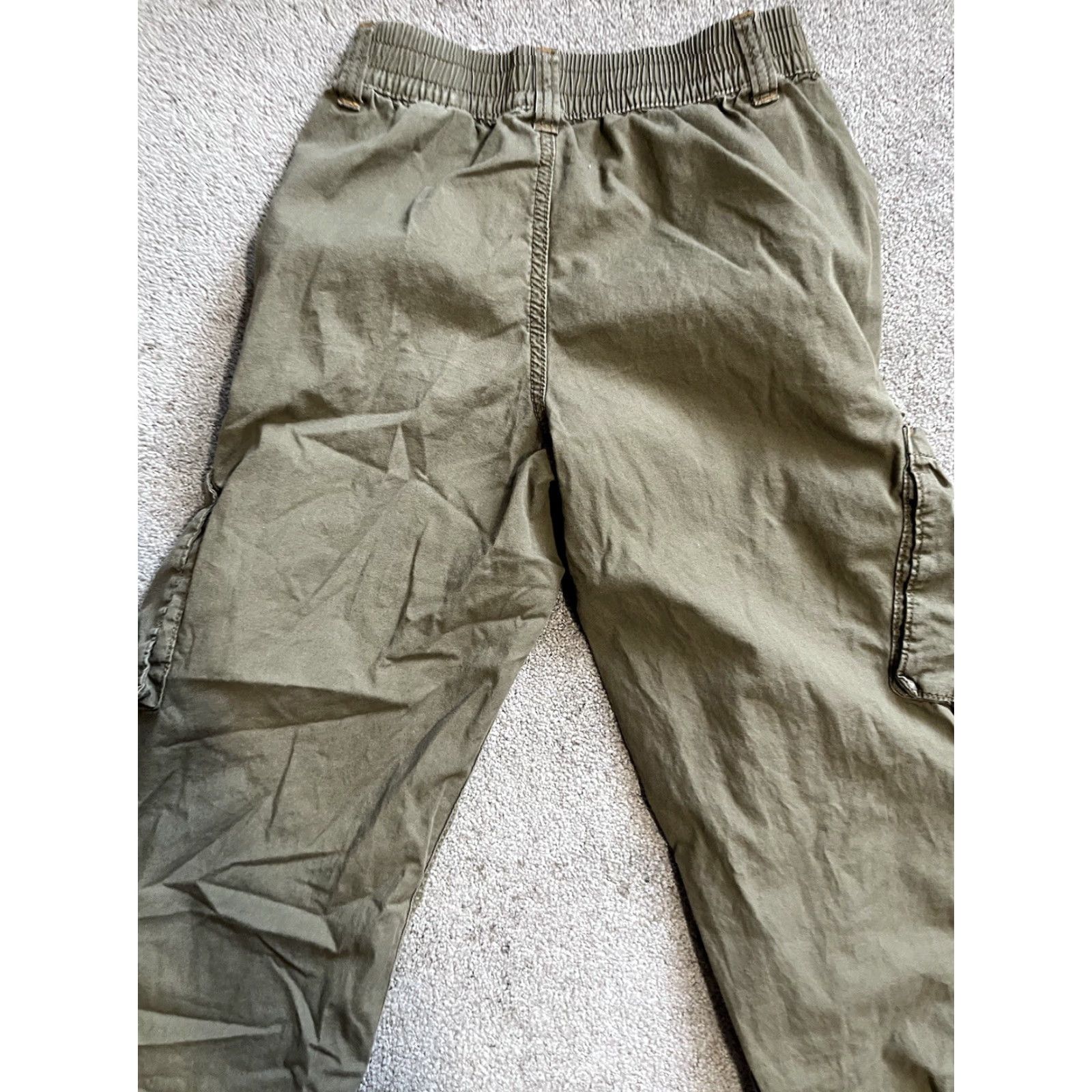 H&M VINTAGE Divided by H&M Women's High-Rise Cargo Pocket Pants 0 Green 100% Cotton Size 25" / US 0 / IT 36 - 4 Thumbnail