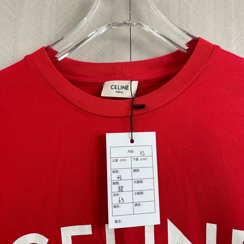 Celine Celine Red slogan short sleeve 2504-Nextarrow Size US XS / EU 42 / 0 - 2 Thumbnail