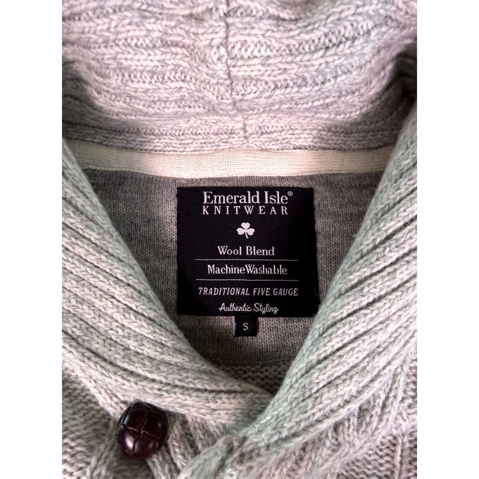 Vintage Emerald Isle Knitwear Sweater Mens S Pullover Cowl Neck Wool Celtic Gray Size US S / EU 44-46 / 1 - 4 Thumbnail
