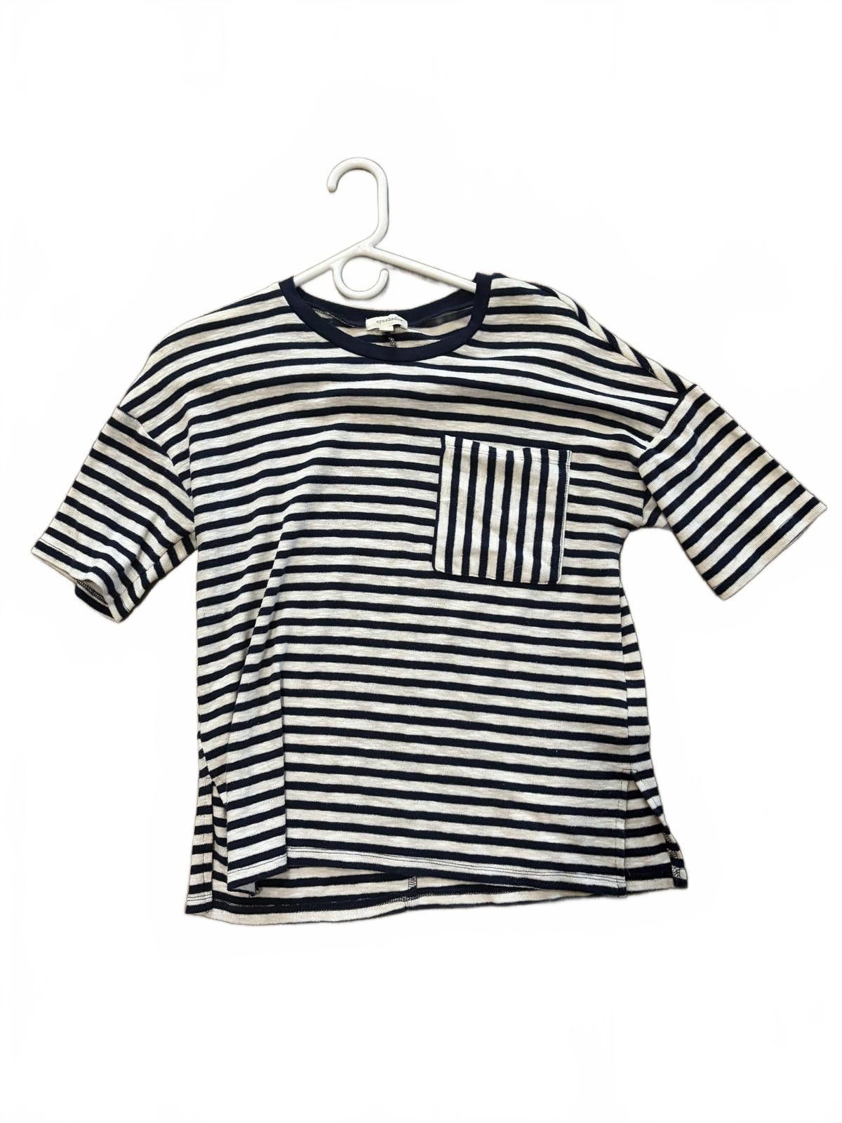 Other Striped Navy & White Short Sleeve Shirt with Front Pocket XS Size XS / US 0-2 / IT 36-38 - 1 Thumbnail