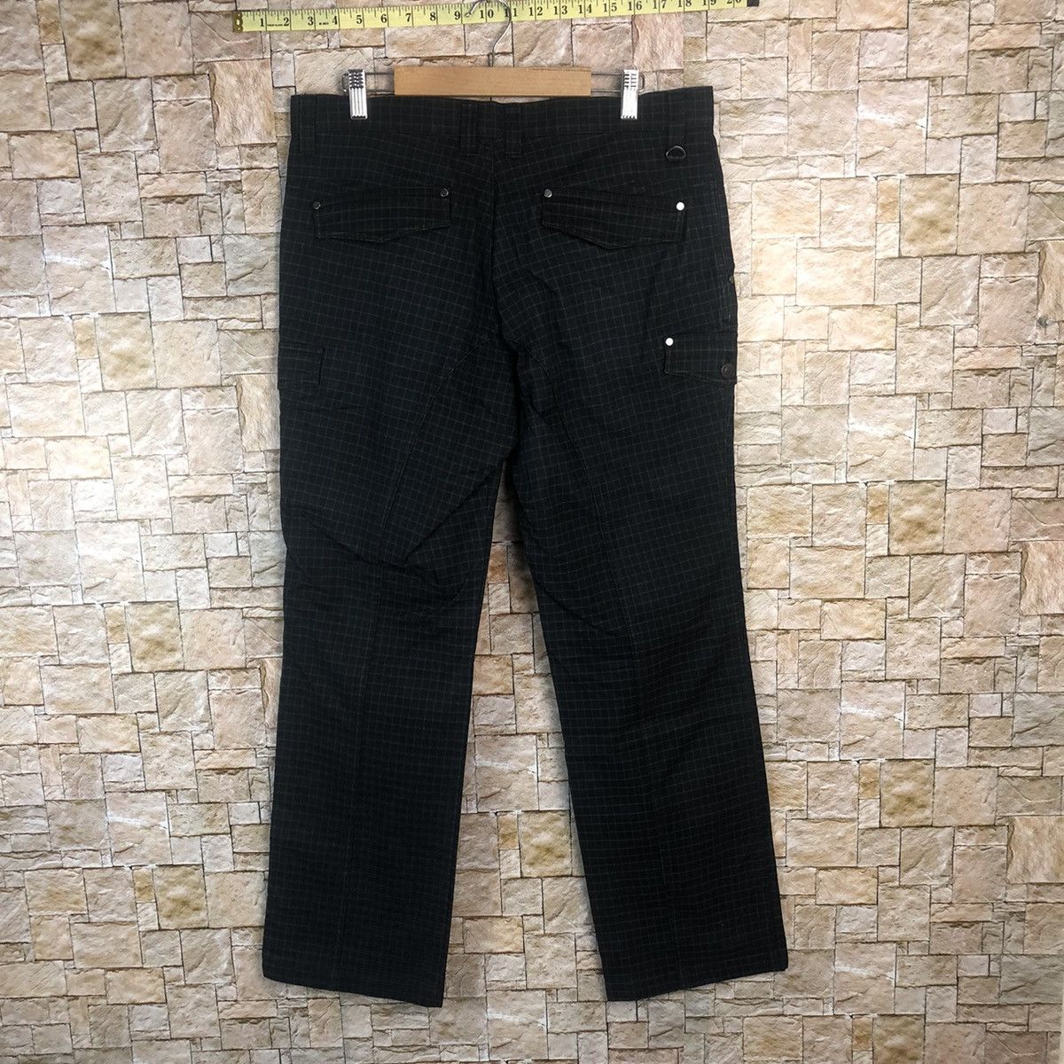 Japanese Brand Ignio Black Checkred Cargo Multipocket Pants #A113 Size US 34 / EU 50 - 12 Thumbnail