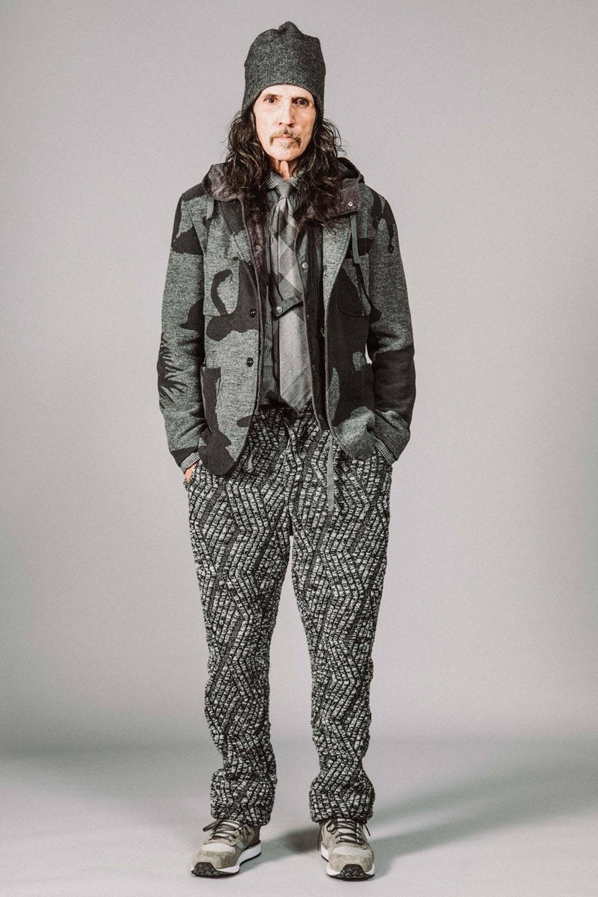 image of 2017 Engineered Garments Benson Jacket Animal Wool Jacquard in Black Grey, Men's (Size XL)
