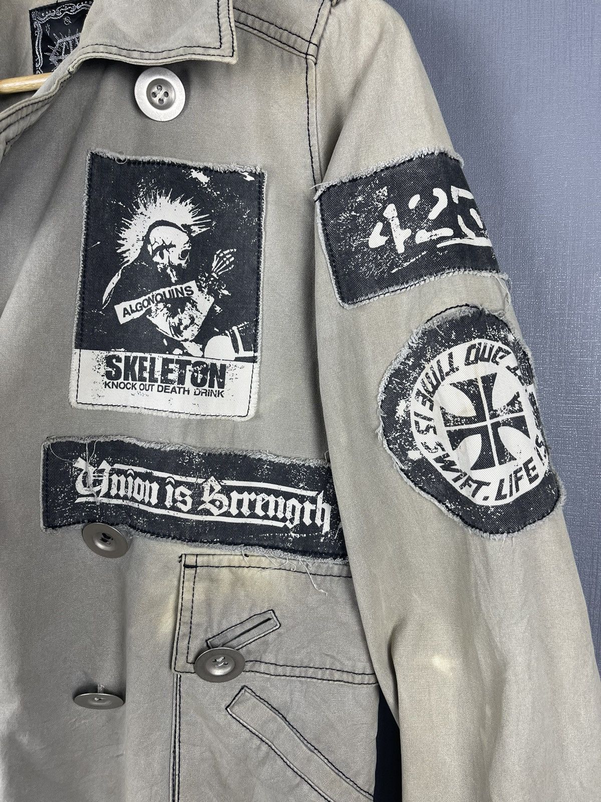 Seditionaries Vintage ALGONQUINS Double Collar Punk Bondage Patches Jacket Size US M / EU 48-50 / 2 - 6 Thumbnail