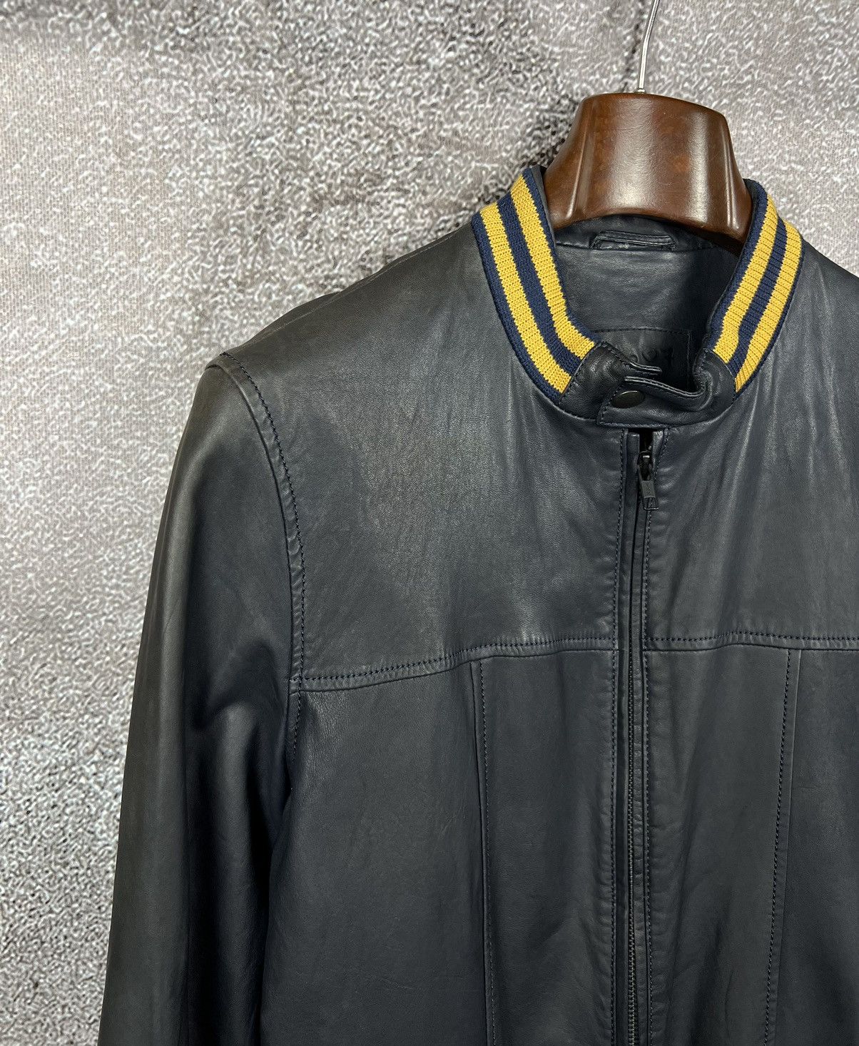 NN07 Nn07 No Nationality Leather Zip Biker Jacket Sample rare L Size US L / EU 52-54 / 3 - 4 Thumbnail