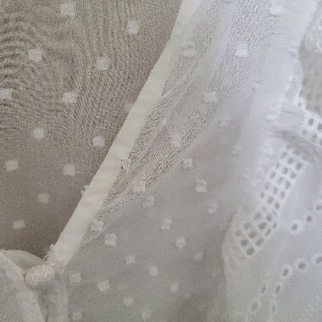 Other 70°F/21°C White Ruffled Peplum Blouse with Bib Collar Size S / US 4 / IT 40 - 10 Thumbnail