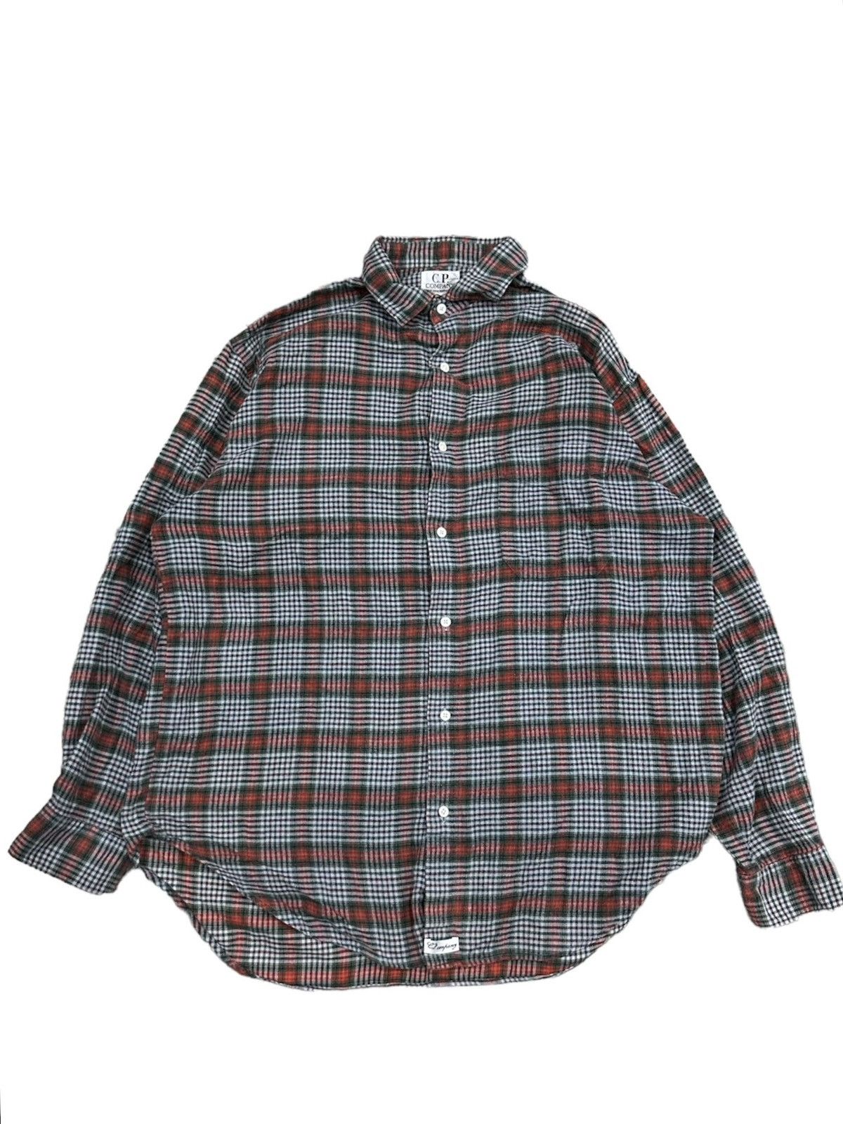 image of C P Company x Massimo Osti Vintage Cp Company By Massimo Osti Flannel Shirt in Brown (Size XL)