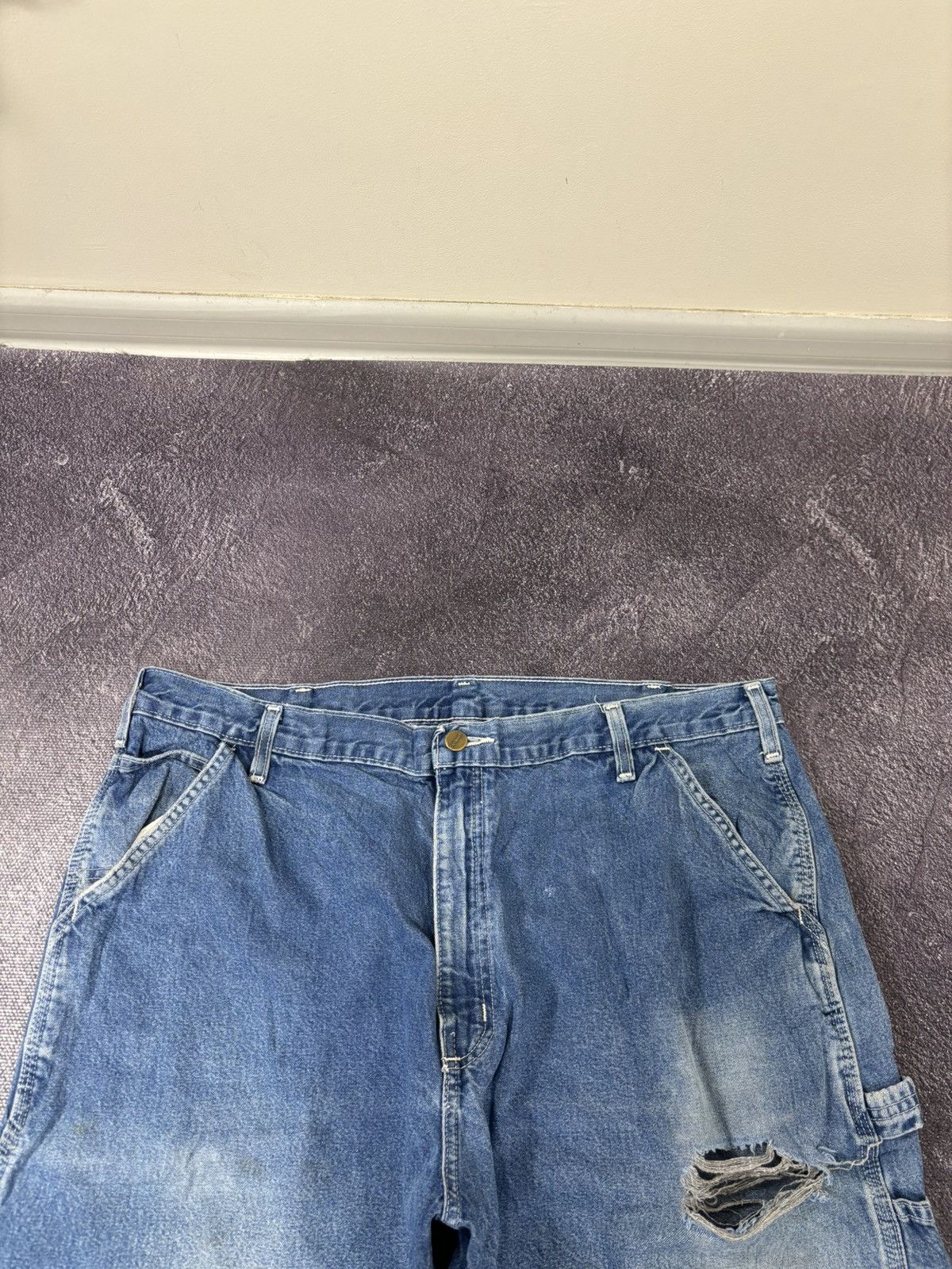 Carhartt Vintage 90s Carhartt USA Blue Denim Hype Baggy Jeans Size US 40 / EU 56 - 13 Thumbnail