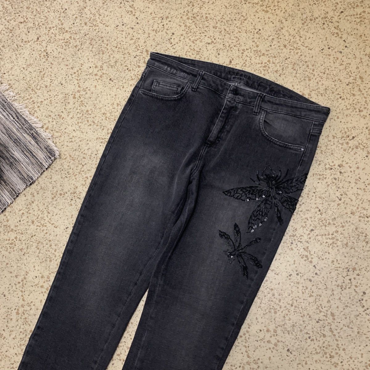 Escada Escada Very Rare Dragonfly Grey Washed Jeans NEW Size 25" / US 0 / IT 36 - 6 Thumbnail
