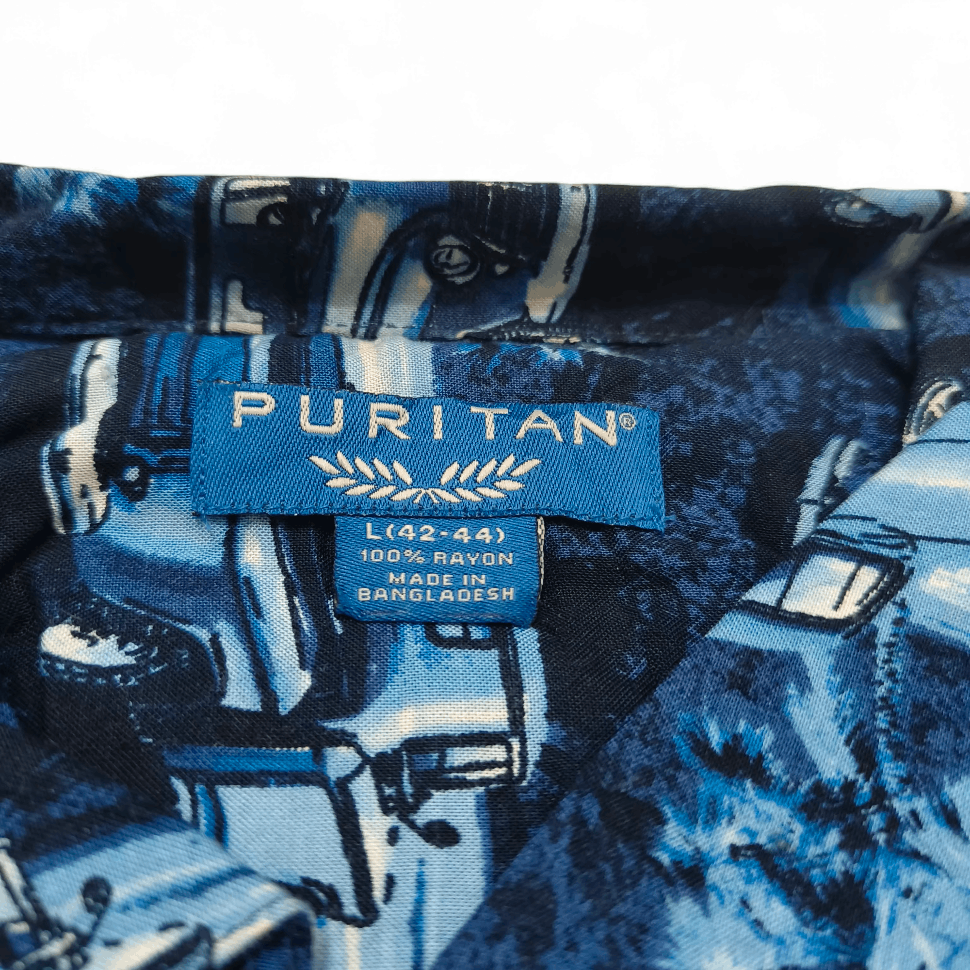 Puritan Puritan Chevy Print Rayon Hawaiian Aloha Shirt Large Size US L / EU 52-54 / 3 - 5 Thumbnail