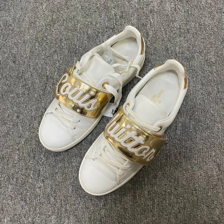 Louis Vuitton Casual Sneakers with Gold Straps -2508