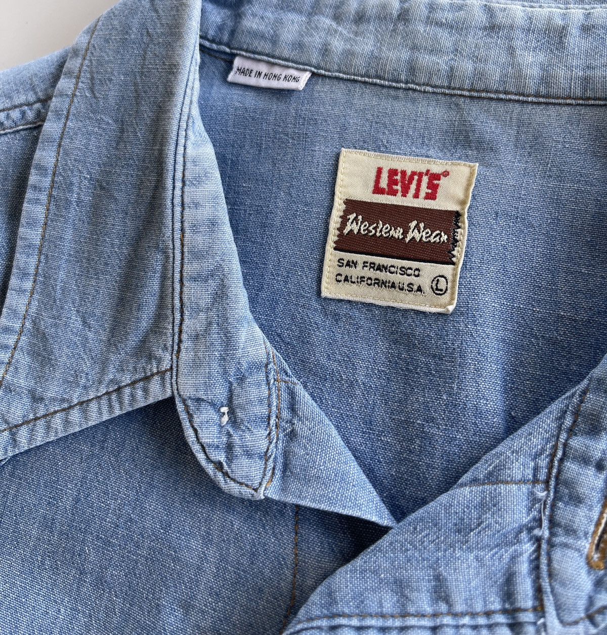Levi's Vintage Clothing Levis Orange Tab Western Denim Shirt Size US L / EU 52-54 / 3 - 11 Thumbnail